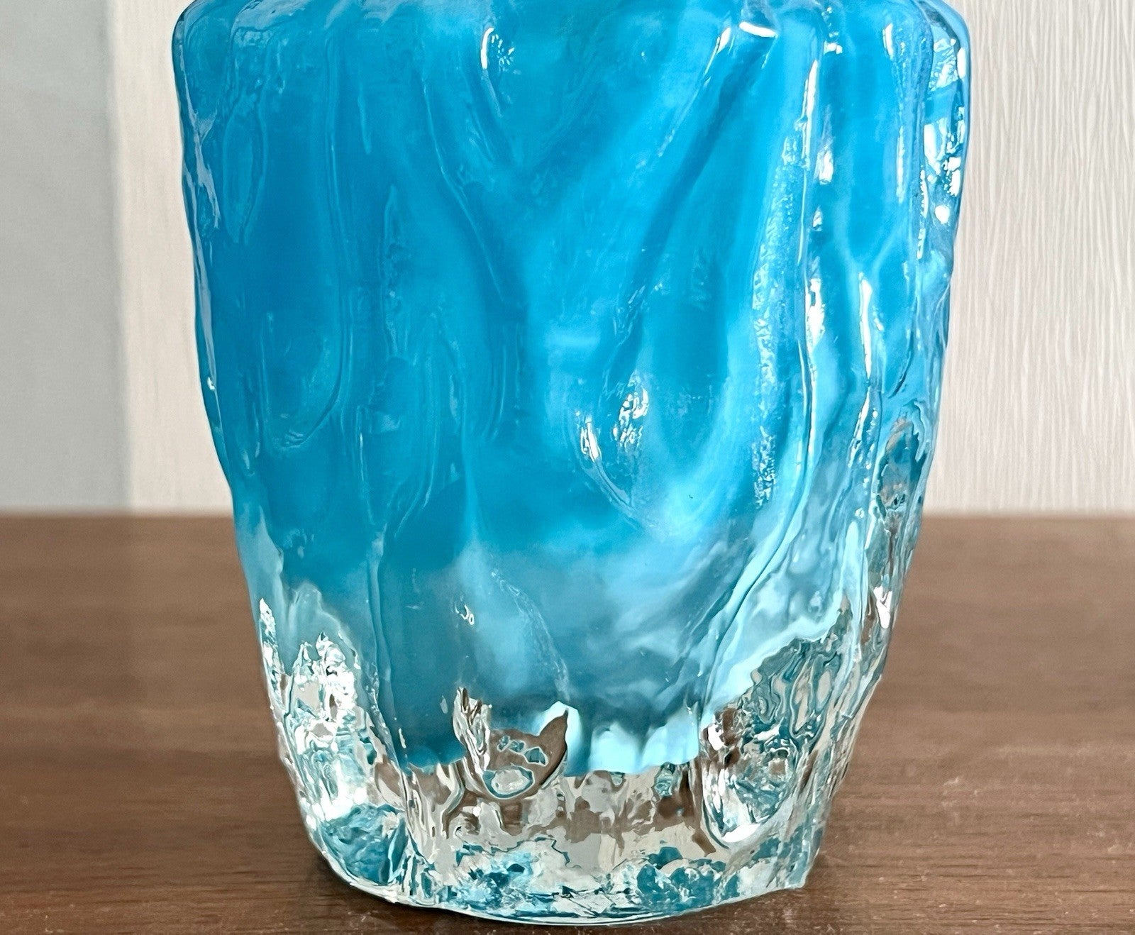 70er Jahre blau Glas Vase Blumenvase Glasvase Glas By Kurt Wokan Ingrid Hütte