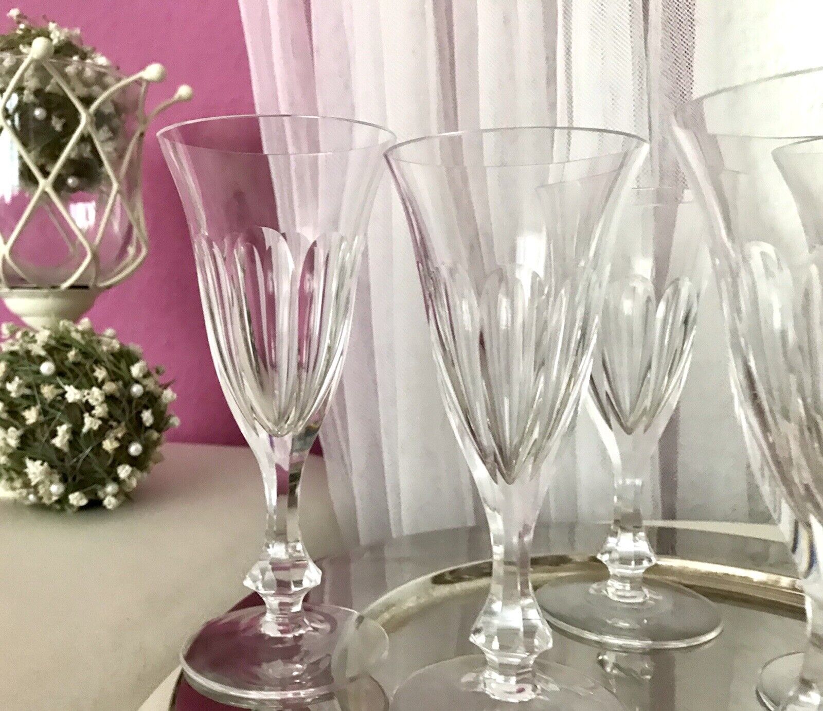 Vintage EDEL 6 Sektflöten Champagnerflöten Gläser Kristallglas Bleikristall WOW