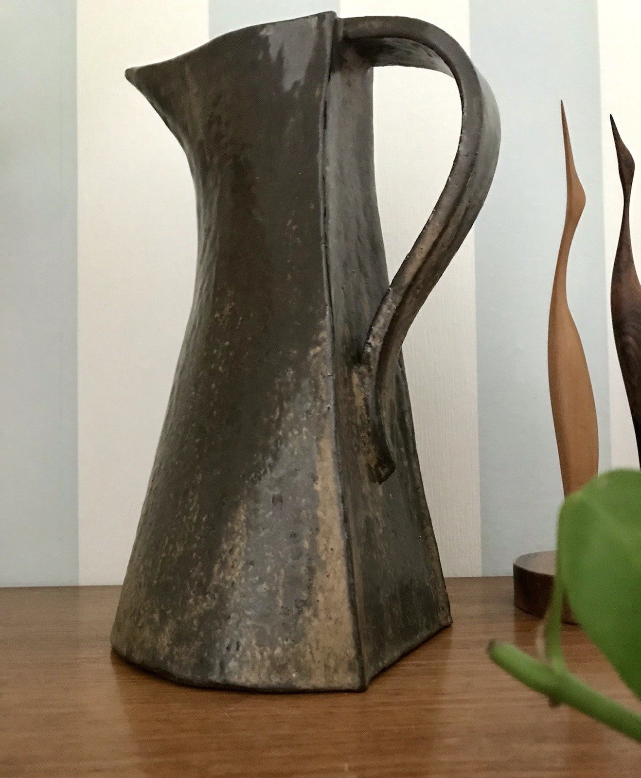 Vintage Designer Krug Kanne Steinzeug Studio Keramik signiert AH Kunstvoll