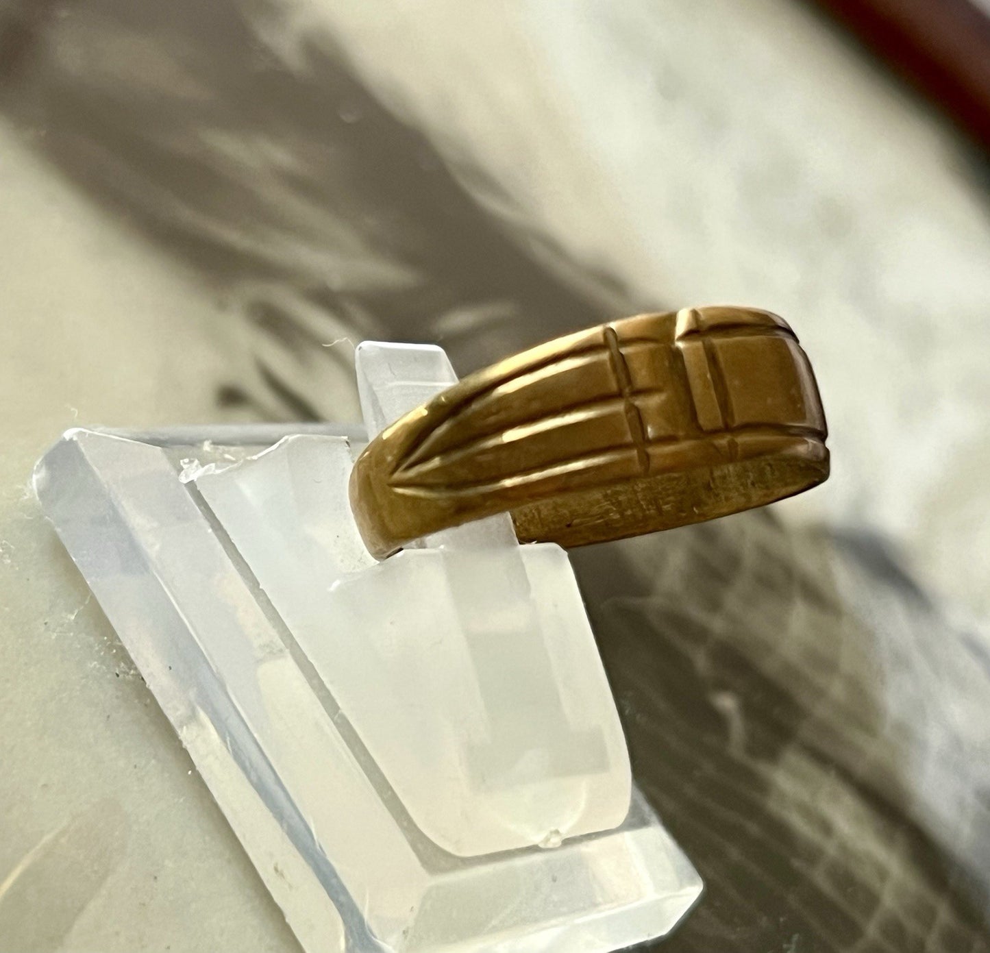 Antik? Vintage Art Déco Herren RING Siegelring Messing?  ~Gr.65/66