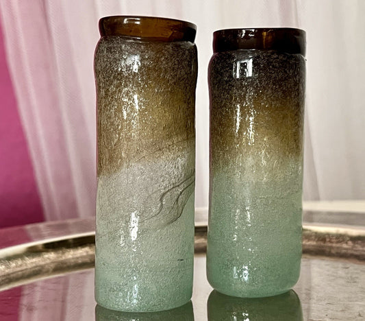 Antik 2 Schnaps Becher Glasvasen Glas Murano Pulegoso Napoleone Martinuzzi