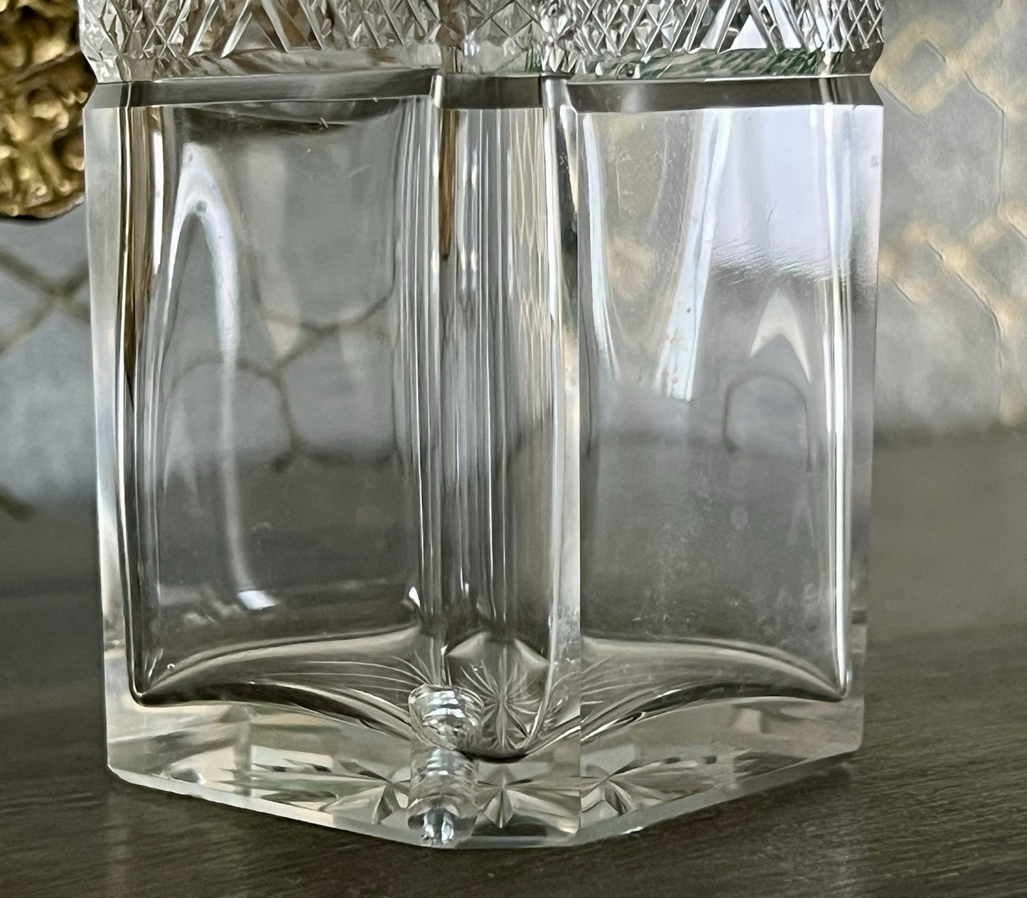 Antik Baccarat 1x Flakon Parfüm kleine Glaskaraffe Schnitt Bleikristall