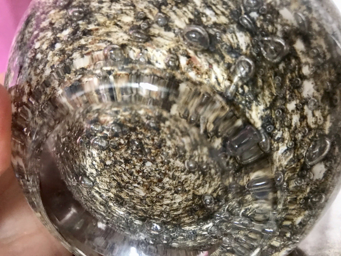 Murano 60er 70er Jahre Schale grau beige weiß So Schön! Schaum Luftblasen