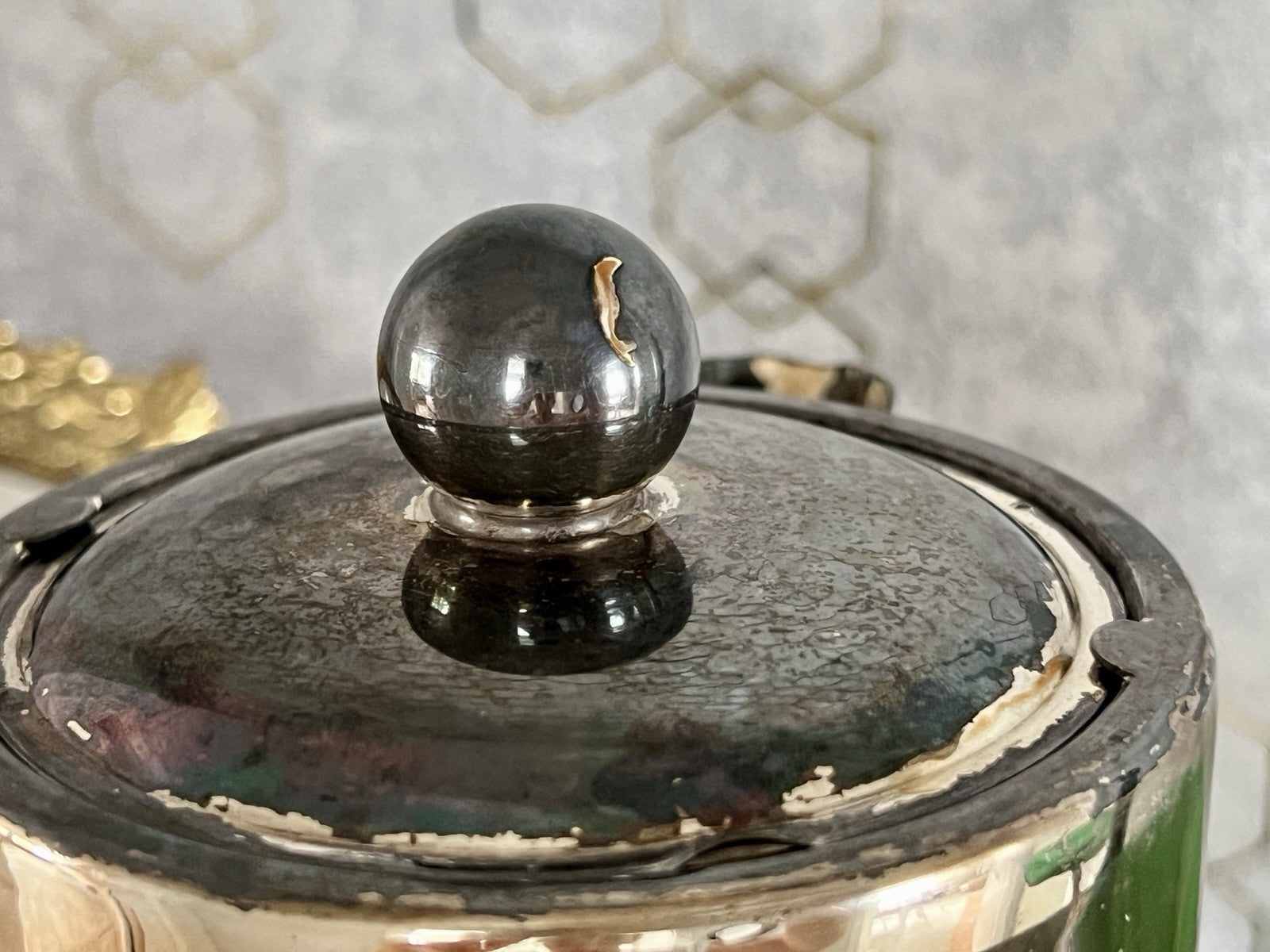 Antik Art Dèco DRGM Karaffe Kalte Ente  Glas optisch gerippt versilberte Montur