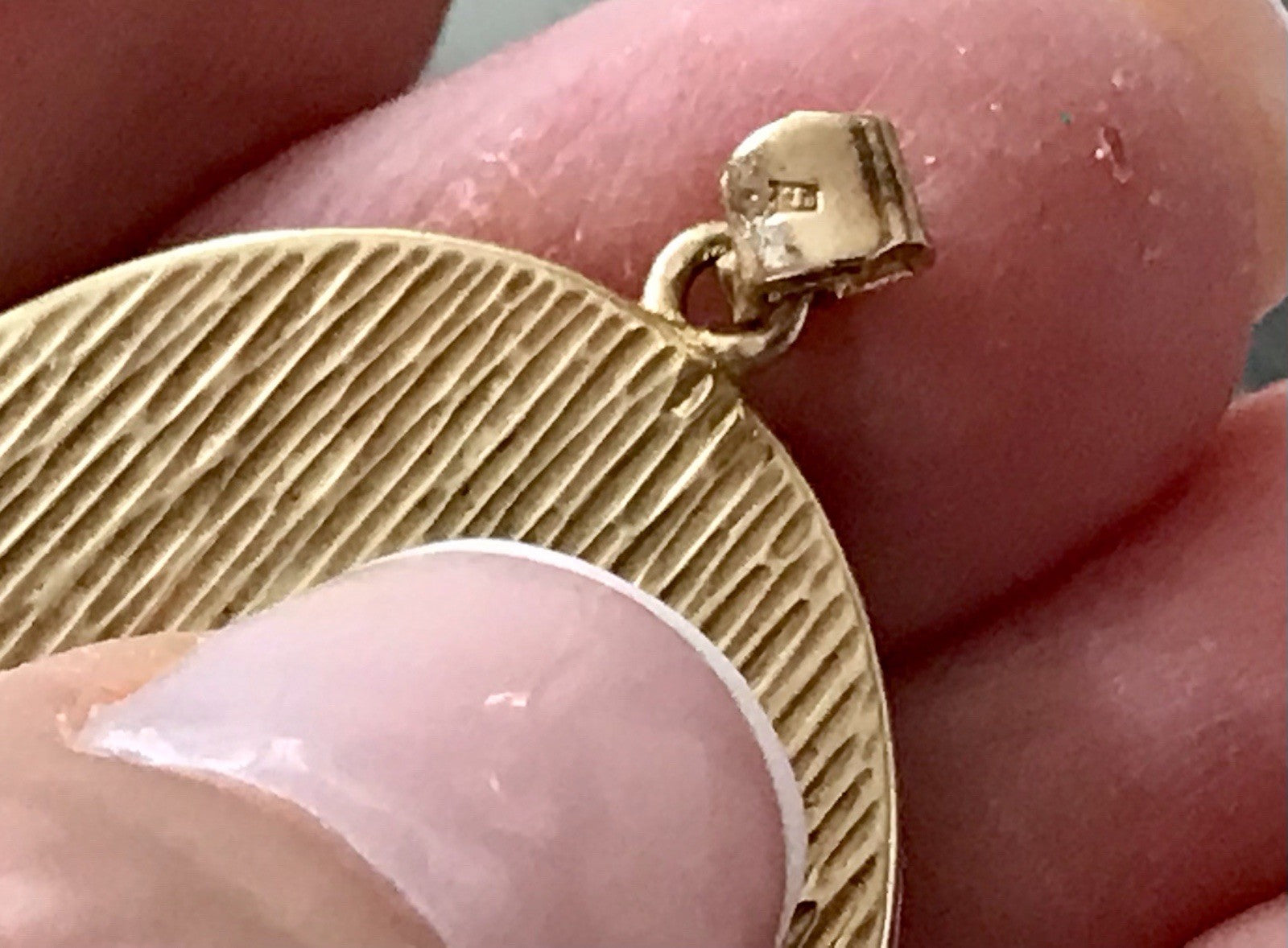 Vintage Kettenanhänger Anhänger Foto Medaillon Muschel Amerikan Double vergoldet