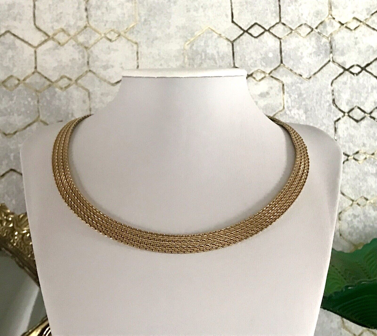 Vintage 60er MP Collier Halskette Amerik. Doublè gold Choker Statement SCHÖN
