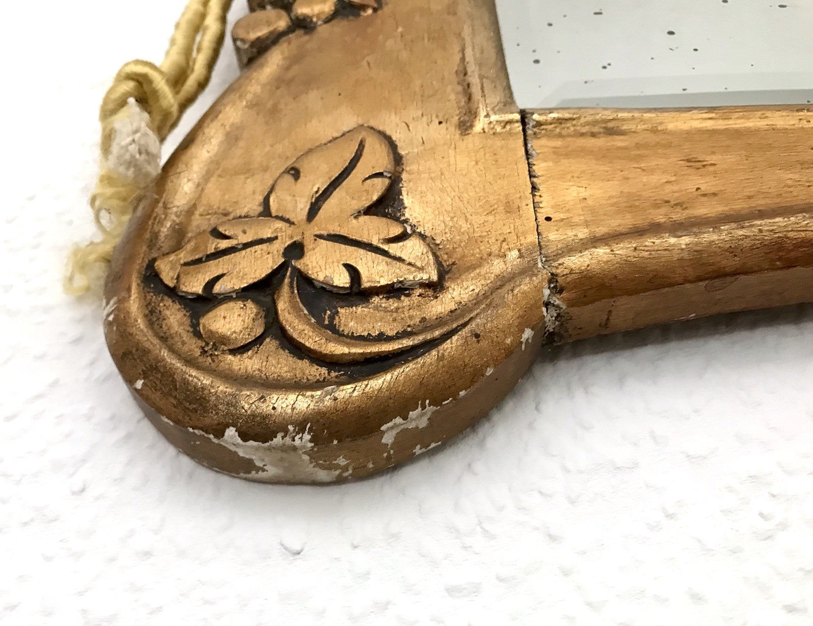 Antik französisch Spiegel facettiert ~1900 Art Noveau Holz Wandspiegel gold