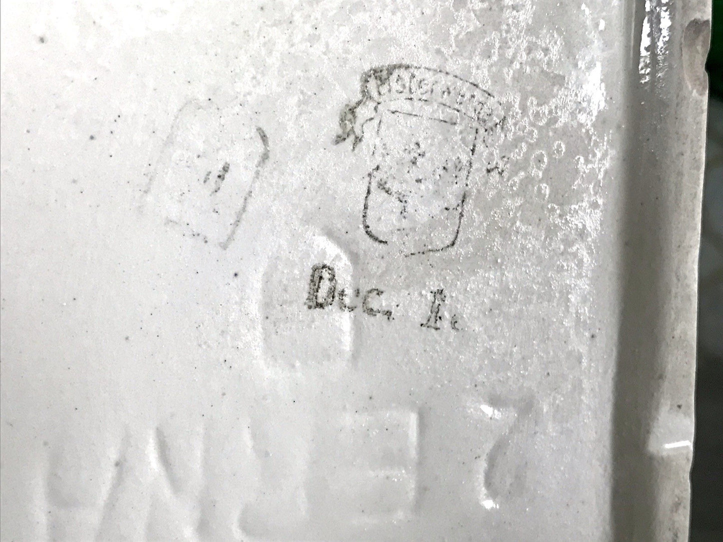 Antik Jugendstil Vorratsgefäß Nudeln Gefäß Vorratsdose weiß Porzellan creme blau