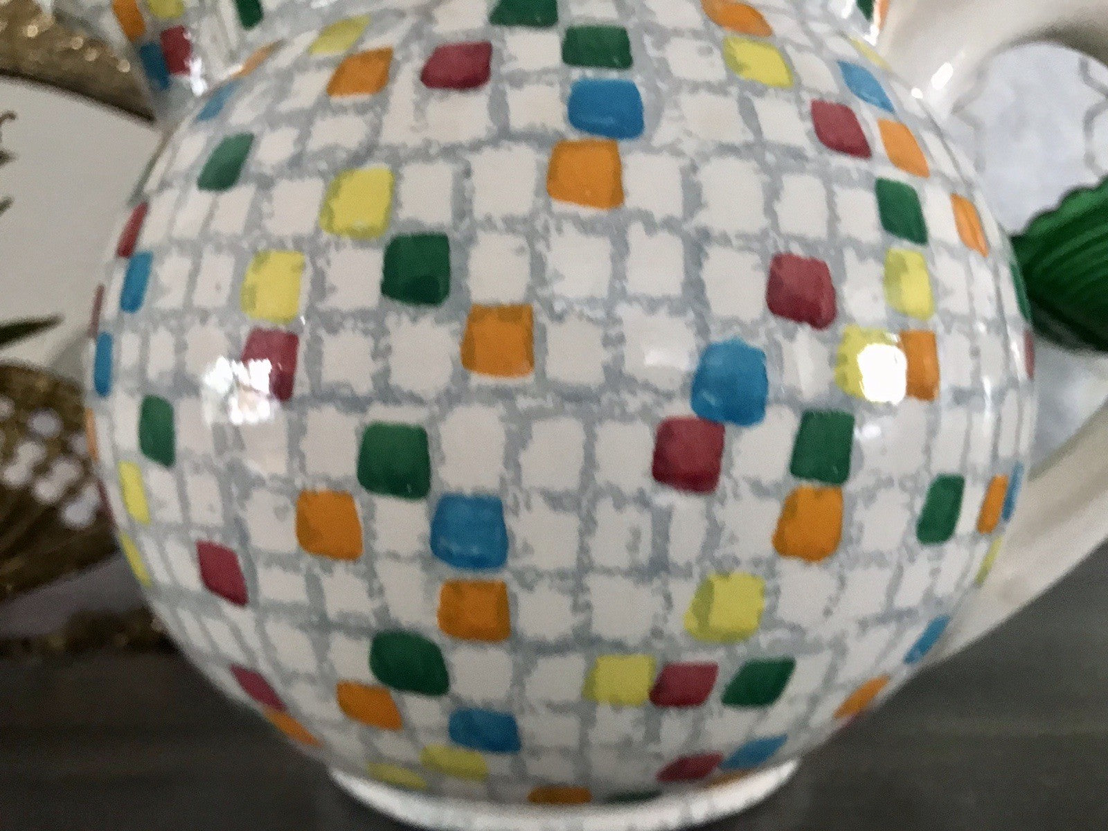 Antik alt Keramik Kanne Krug Schramberg? Dekor Coktail