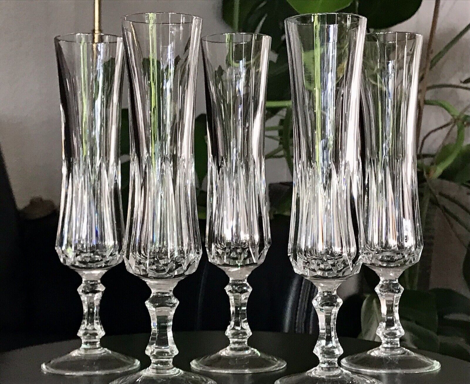 Vintage 5 EDEL Champagner Sektflöten Sektgläser Glas Kristallglas