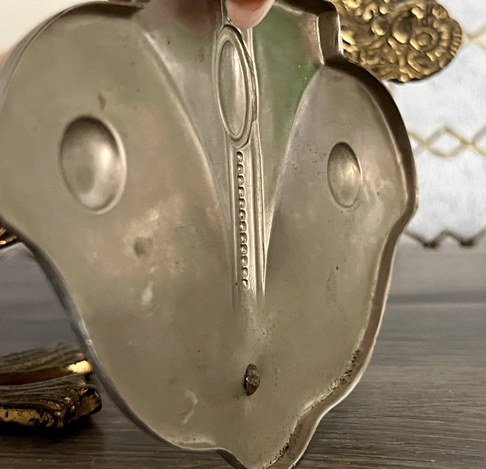 Antik Jugendstil Haken Handtuchhaken Kleiderhaken Metall verchromt? vernickelt?