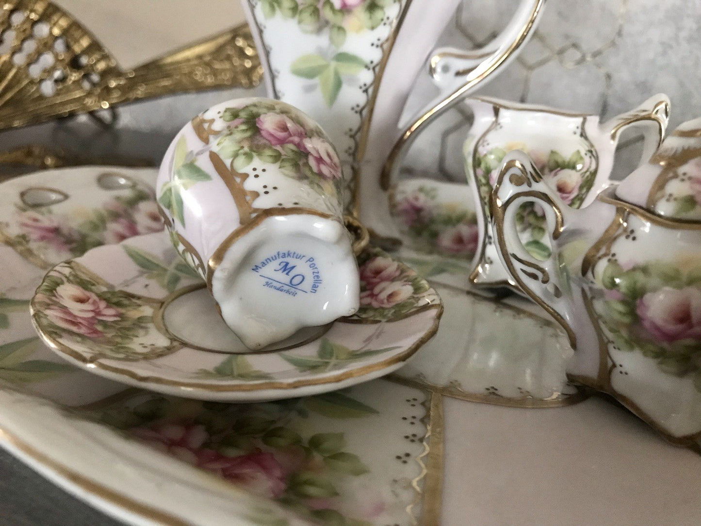 Replik Puppenservice Porzellan Kaffeeservice Geschirr Miniatur MO Othengrafen