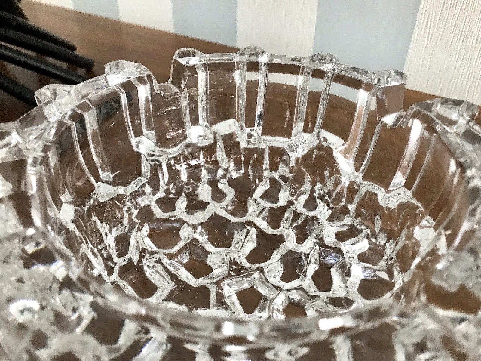 Vintage 70er Aschenbecher Ascher EDEL Kristallglas Bleikristall Schwer Skandi?