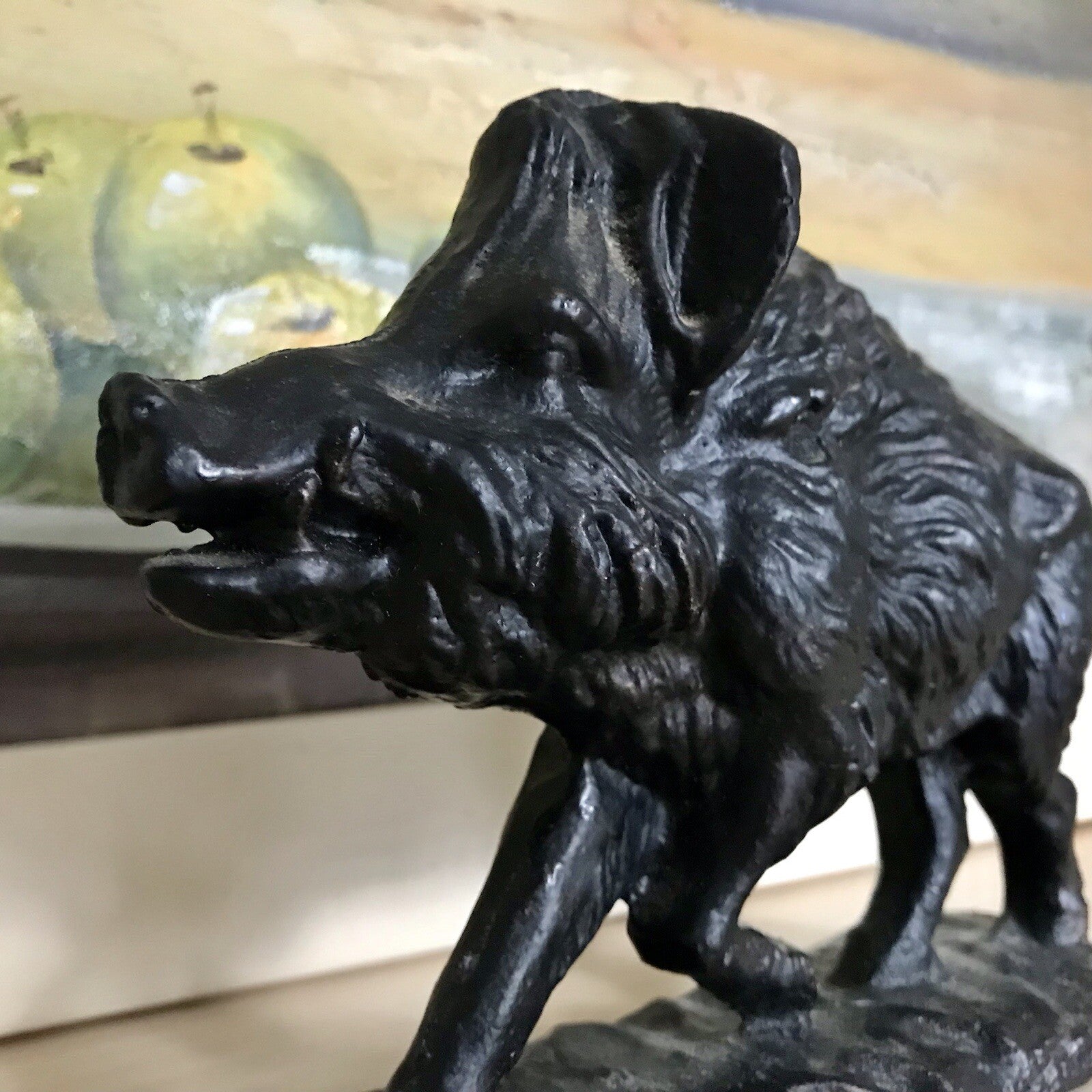 Alt antik? Eisenguss Skulptur Figur Schwein Wildschwein Gusseisen