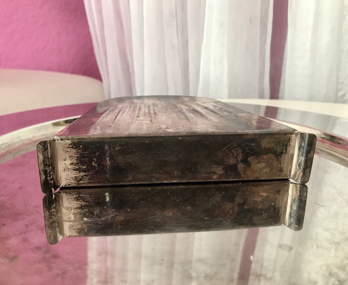Vintage Mid Century String-Ära 60er Serviettenhalter versilbert