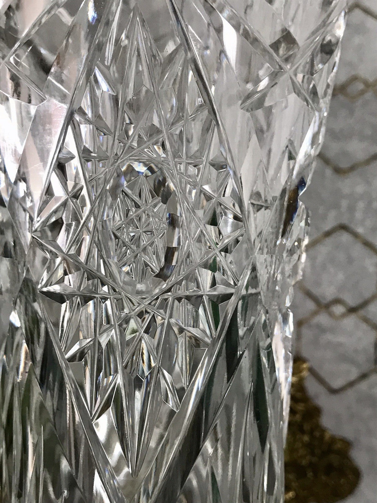 Alt Vintage Vase Glasvase Kristallglas Bleikristall geschliffen in Art Déco Stil