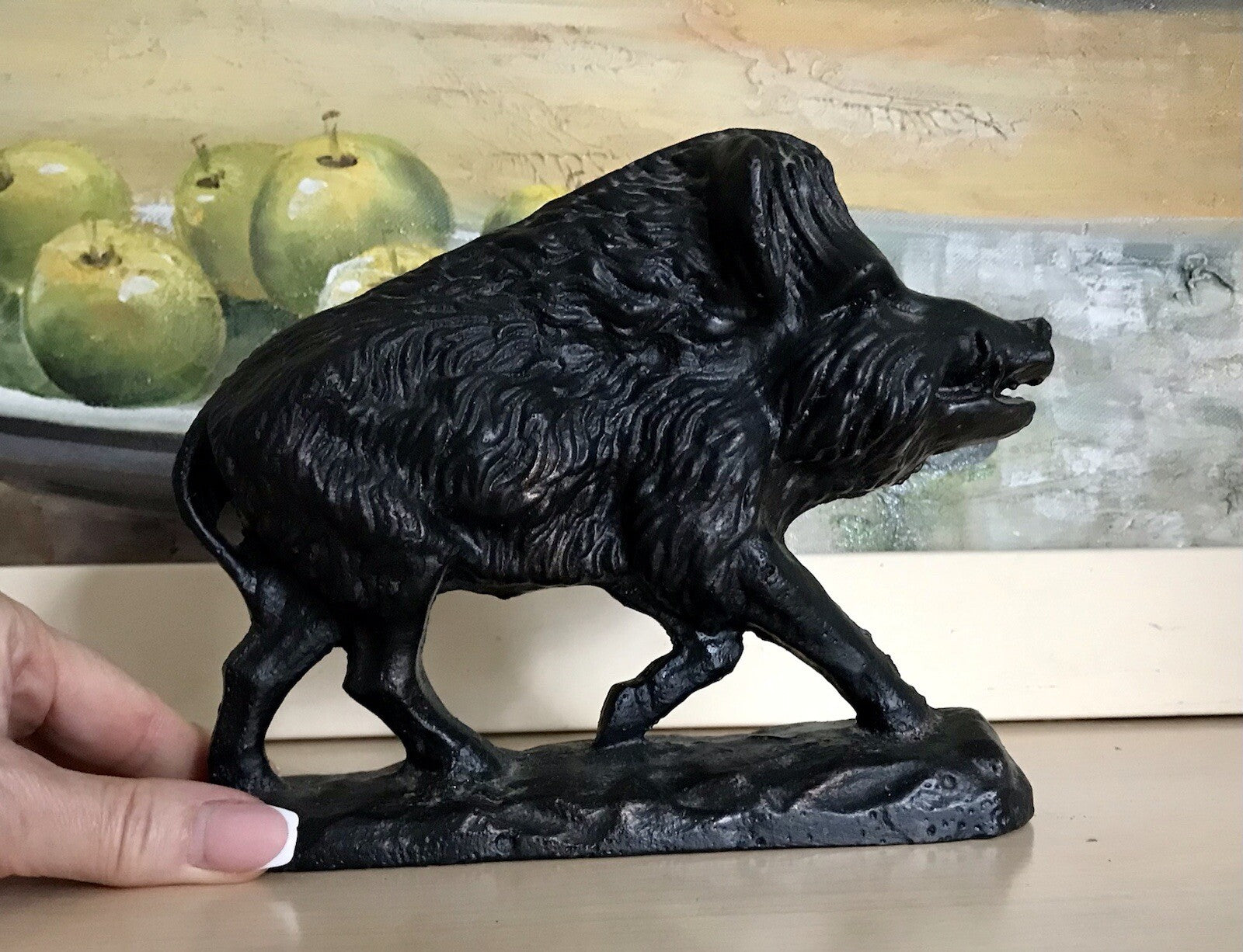 Alt antik? Eisenguss Skulptur Figur Schwein Wildschwein Gusseisen