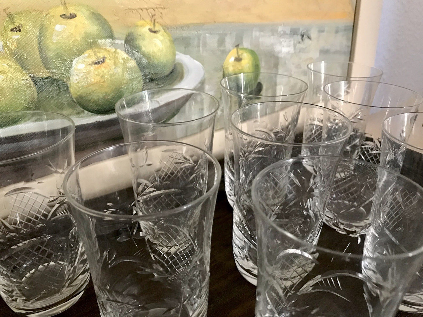 Antik Art Déco EDEL 10 Wassergläser Gläser  Becher Glas Kristallglas geschliffen