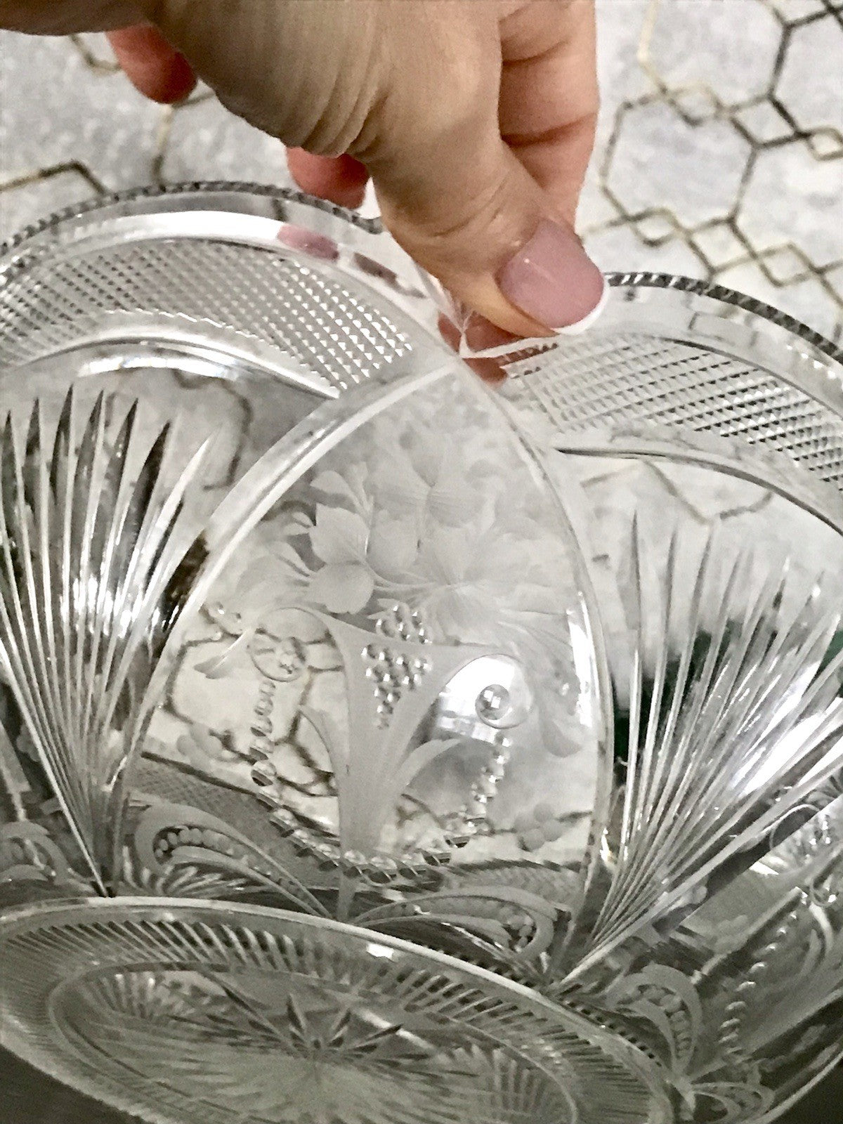 Antik Jugendstil SEHR EDEL Glasschale Schale Kristallglas Glas Schliff geätzt?