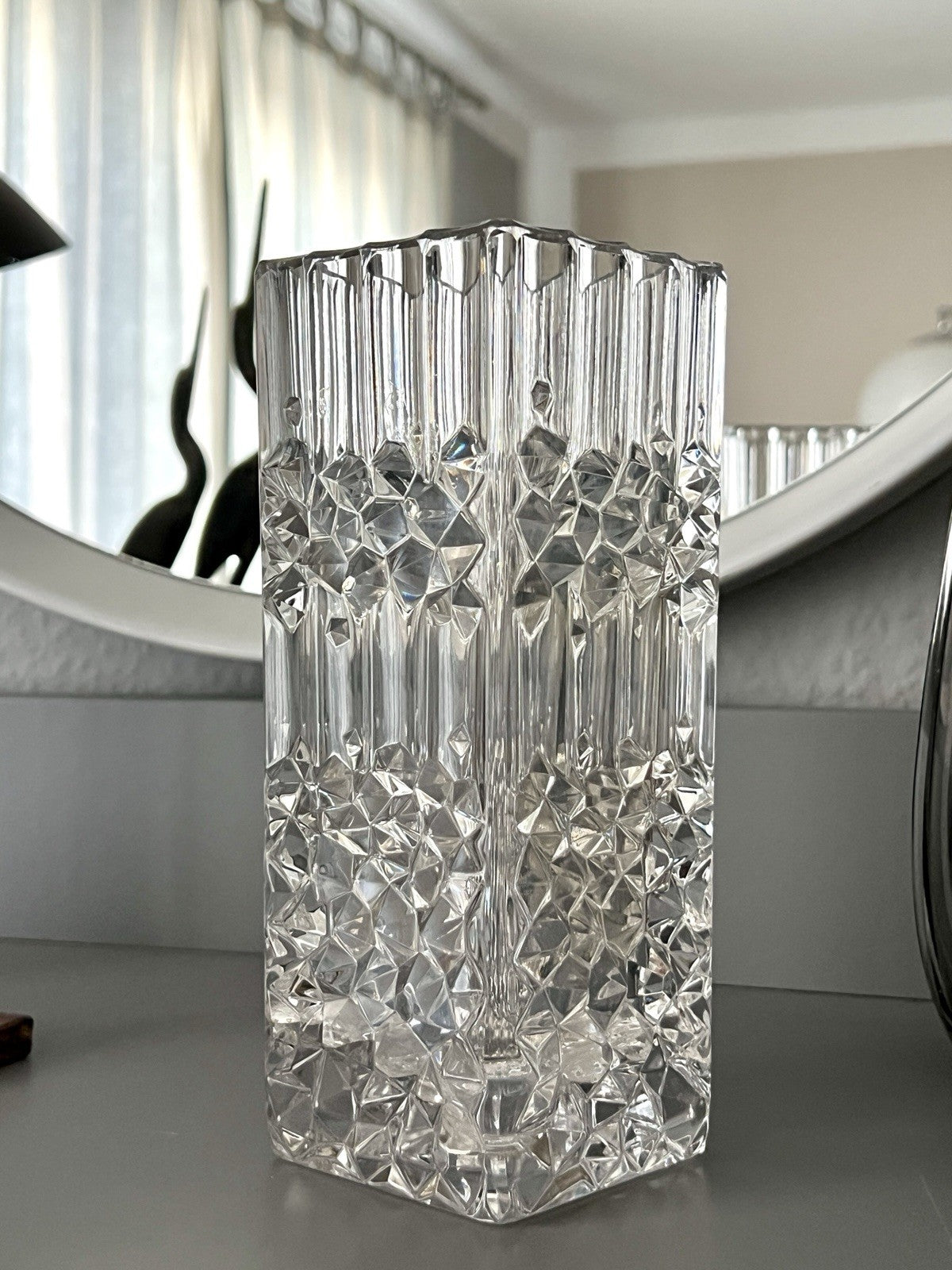Vintage MCM Vase Blockvase Glasvase Glas Bleikristall Kristallglas Nachtmann?
