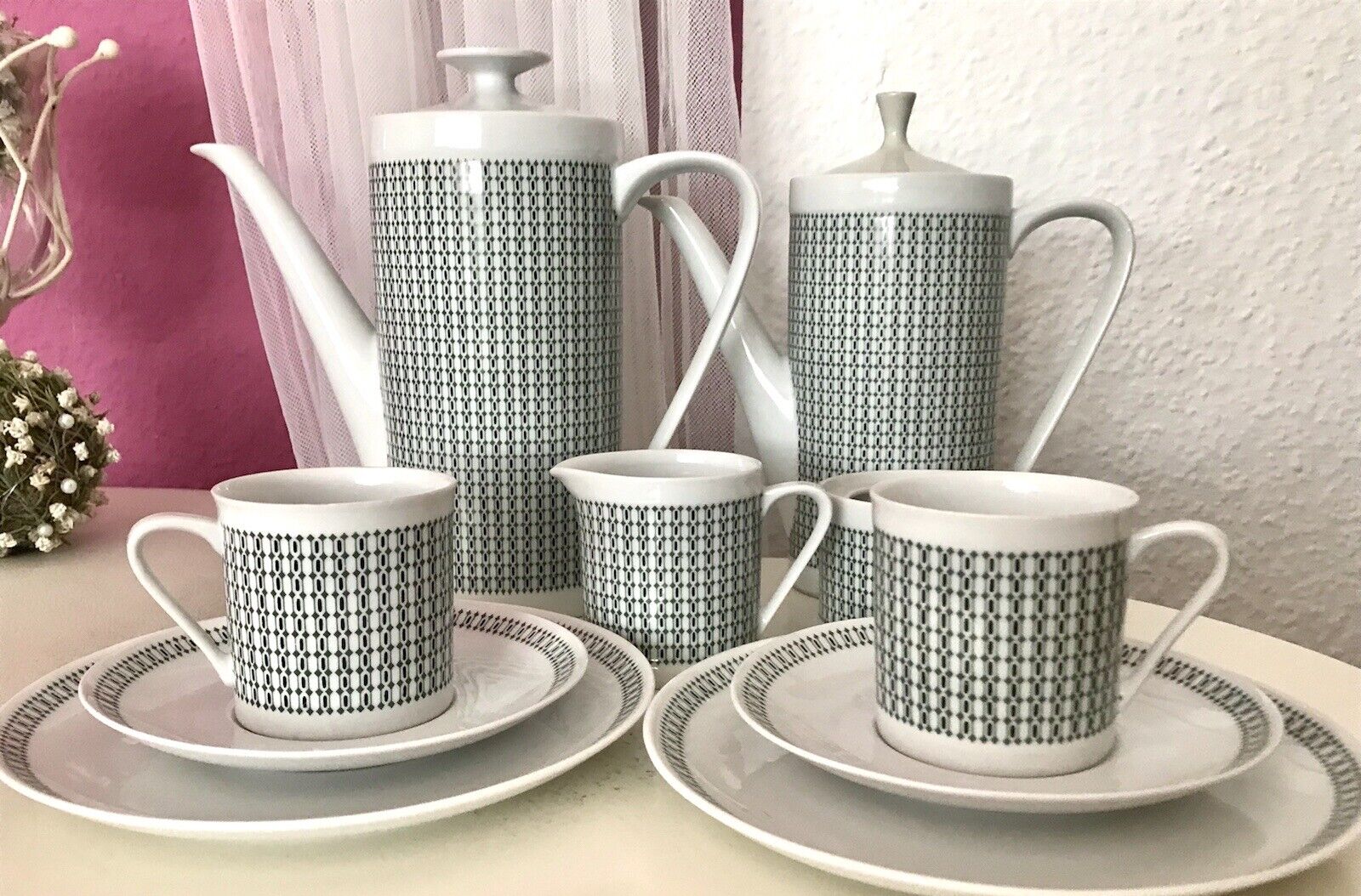 Vintage 60er Porzellan Eschenbach Kaffeeservice Tète a Tète 2 Personen