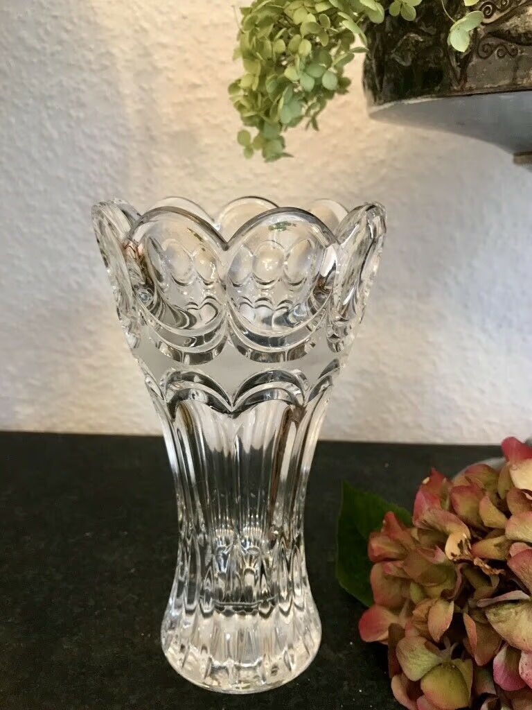 Edel alt Pokalvase Vase Kristallvase Bleikristall Glasvase