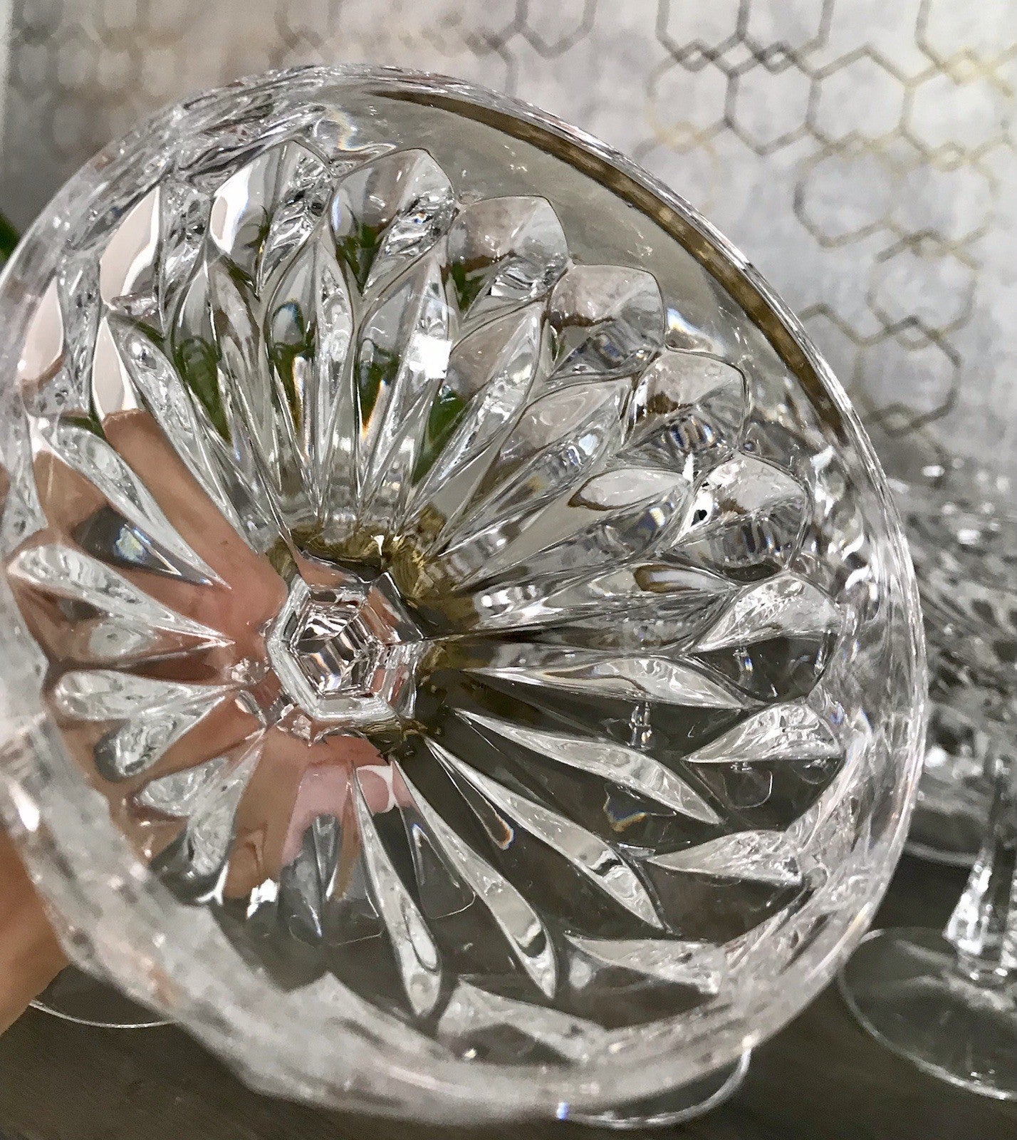 Vintage 9x Champagnerschalen Sektschalen Kristallglas Schliff Bleikristall