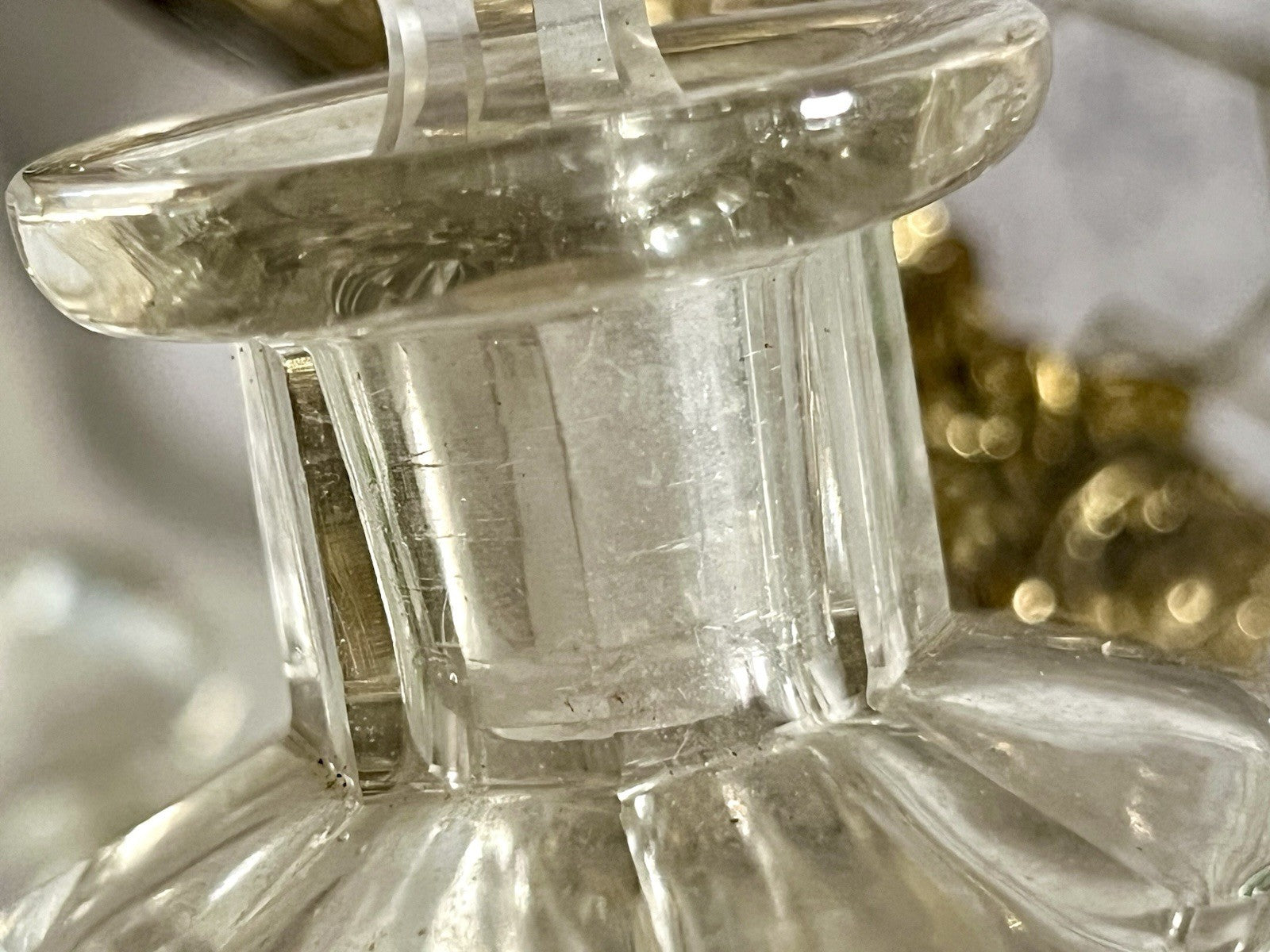 Antik ~1850-90 Baccarat 2x Flakon Parfüm kleine Glaskaraffe Schnitt Bleikristall