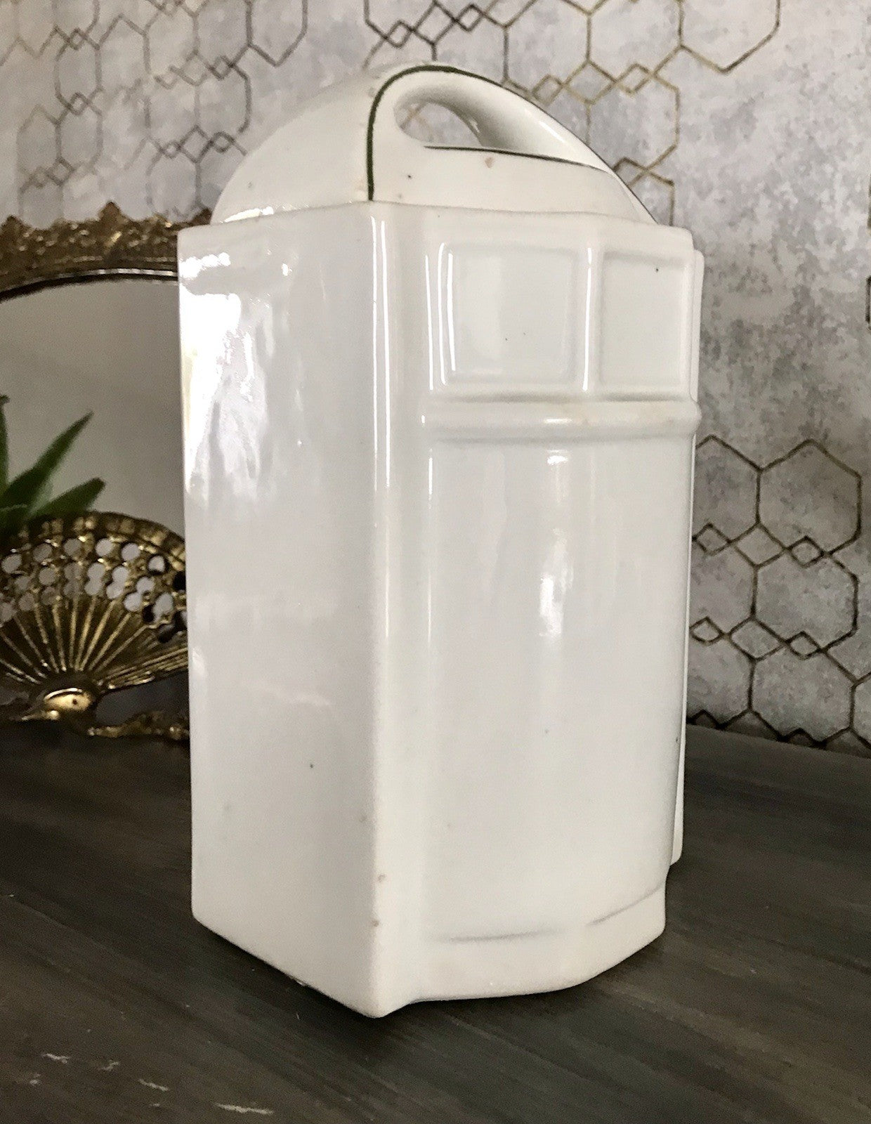 Antik Porzellan Dose Vorratsgefäß Vorratsdose Nudeln Rosen Jugendstil Art Déco