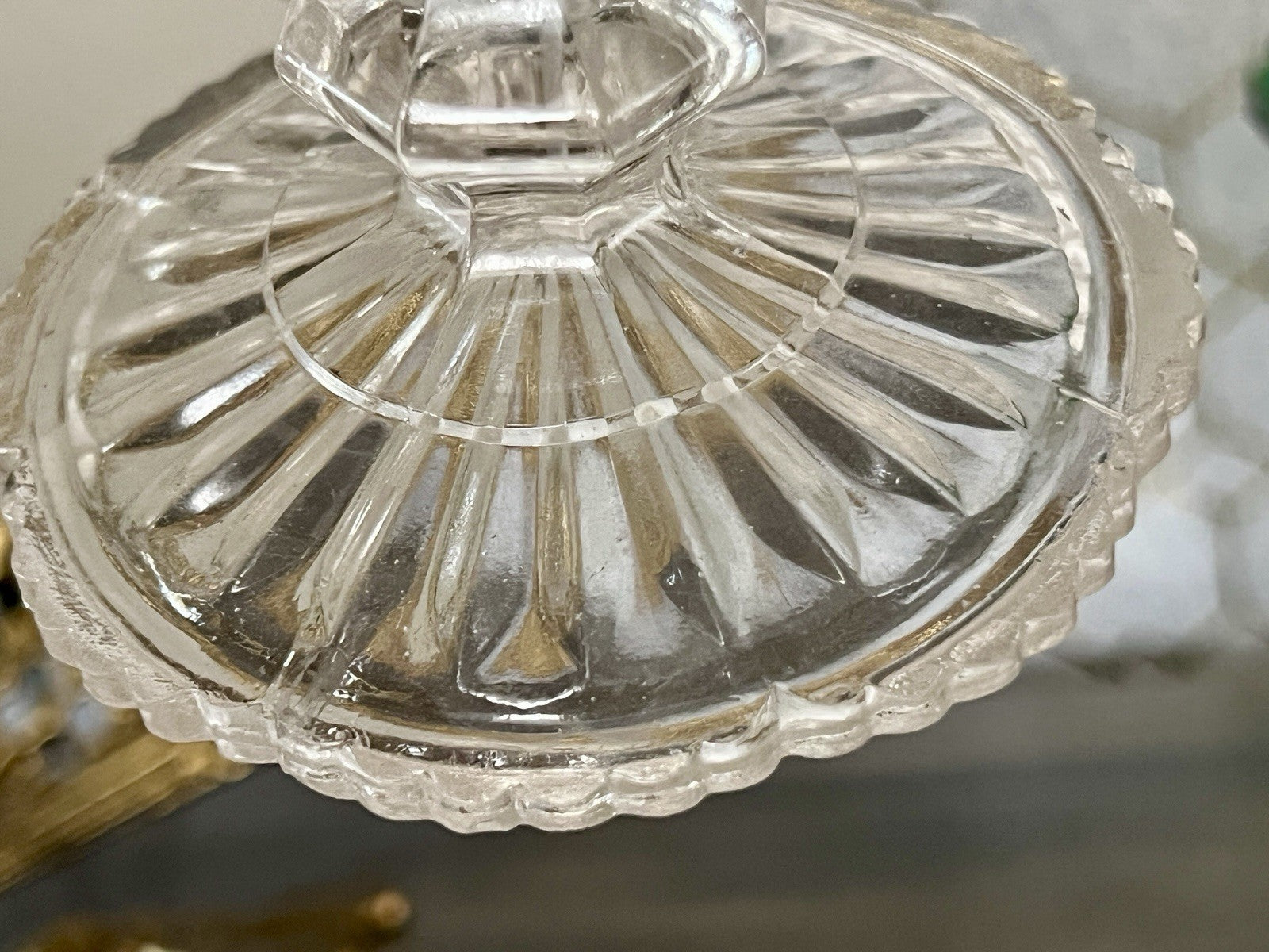 Antik Jugendstil Pressglas Glas Fußschale Schale Zuckerschale