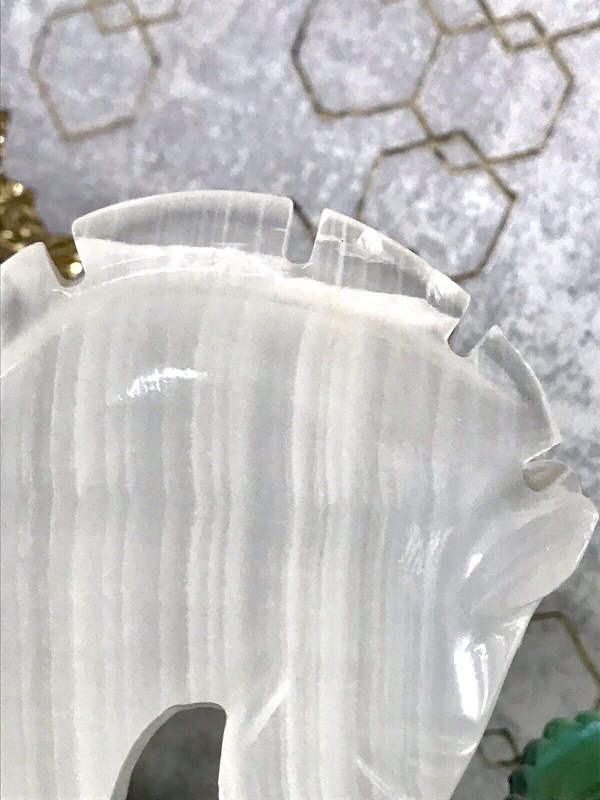 Vintage Alabaster 2 Buchstützen  weißer Onyx wundervoll! 60er 70er