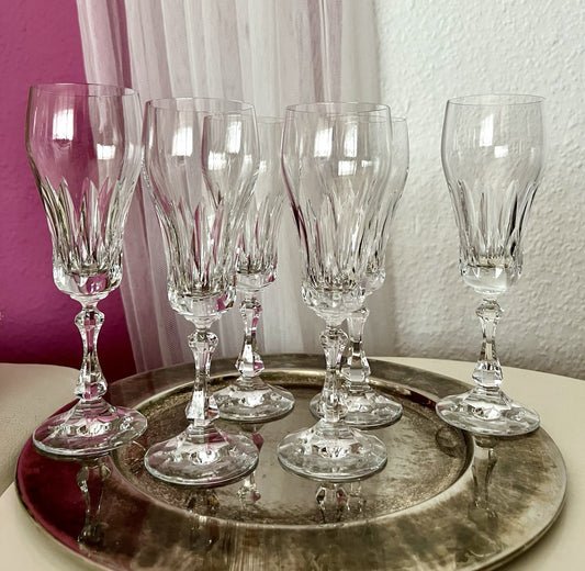Vintage Edel 6 EDEL Champagner Sektflöten Sektgläser Glas Kristallglas