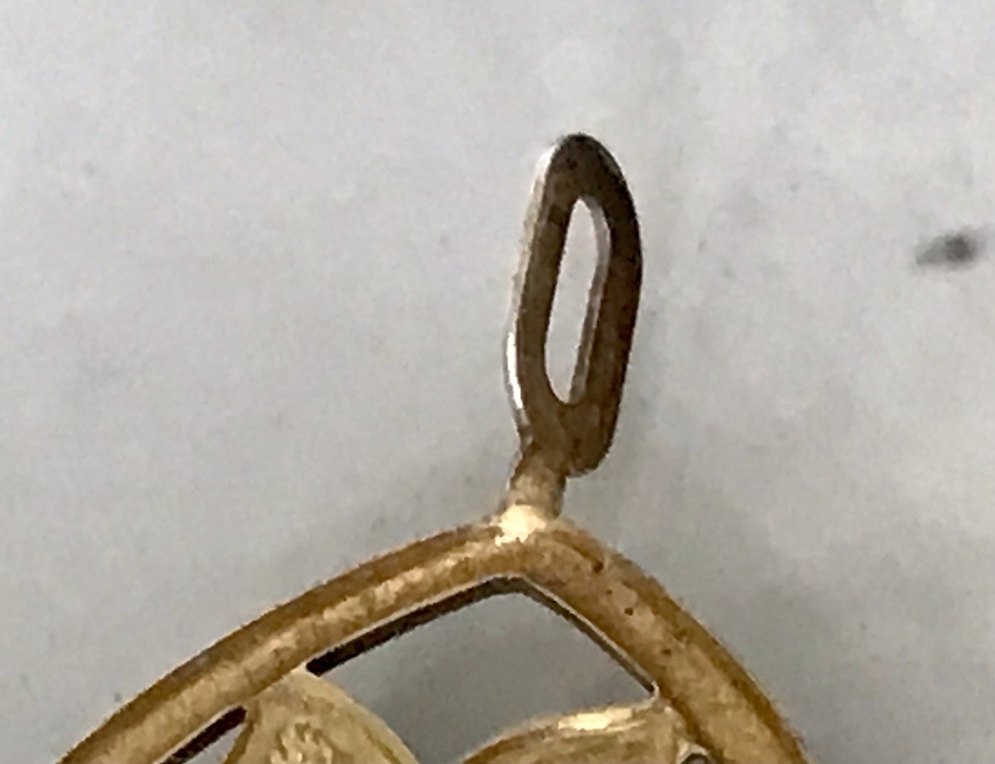Vintage alt 925 Silber Anhänger Kettenanhänger rubinroter Stein vergoldet