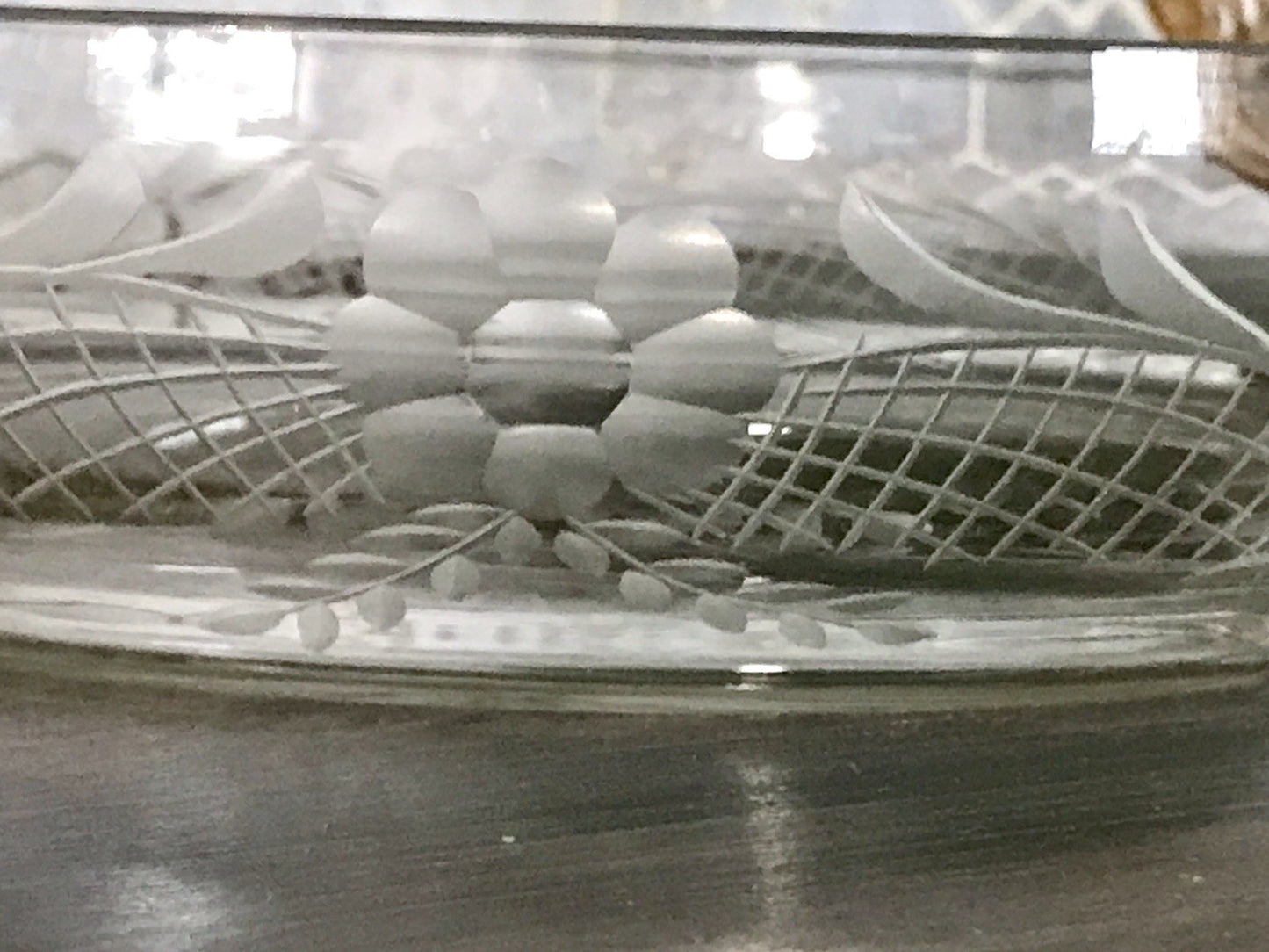 Antik EDEL Art Déco Schale Glasschale mundgeblasen geschliffen mit Henkeln