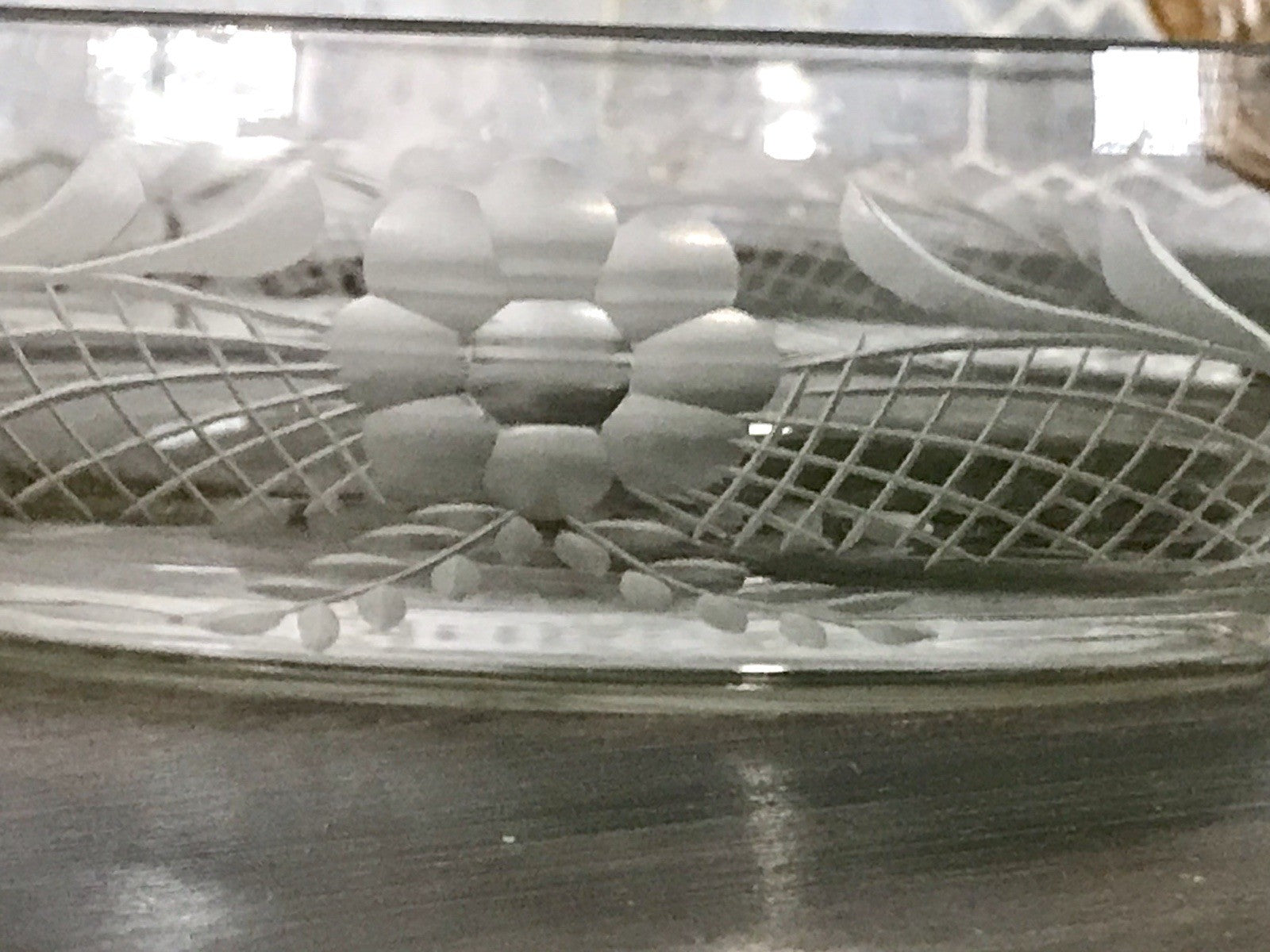 Antik EDEL Art Déco Schale Glasschale mundgeblasen geschliffen mit Henkeln