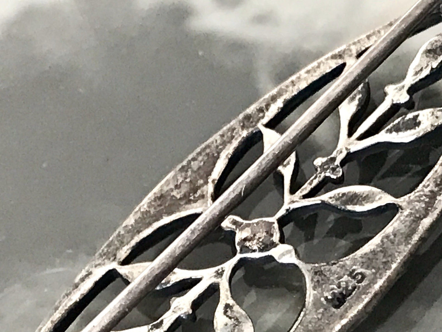 Antik reines Jugendstil Brosche 835 Silber Markasite WUNDERVOLLE ARBEIT!
