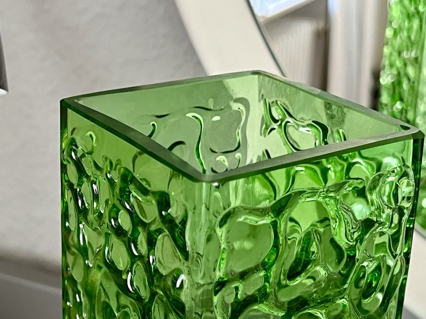 Vintage 60er 70er Design Glasvase Glas GRÜN Vase Bubble Pop Bengt Orup