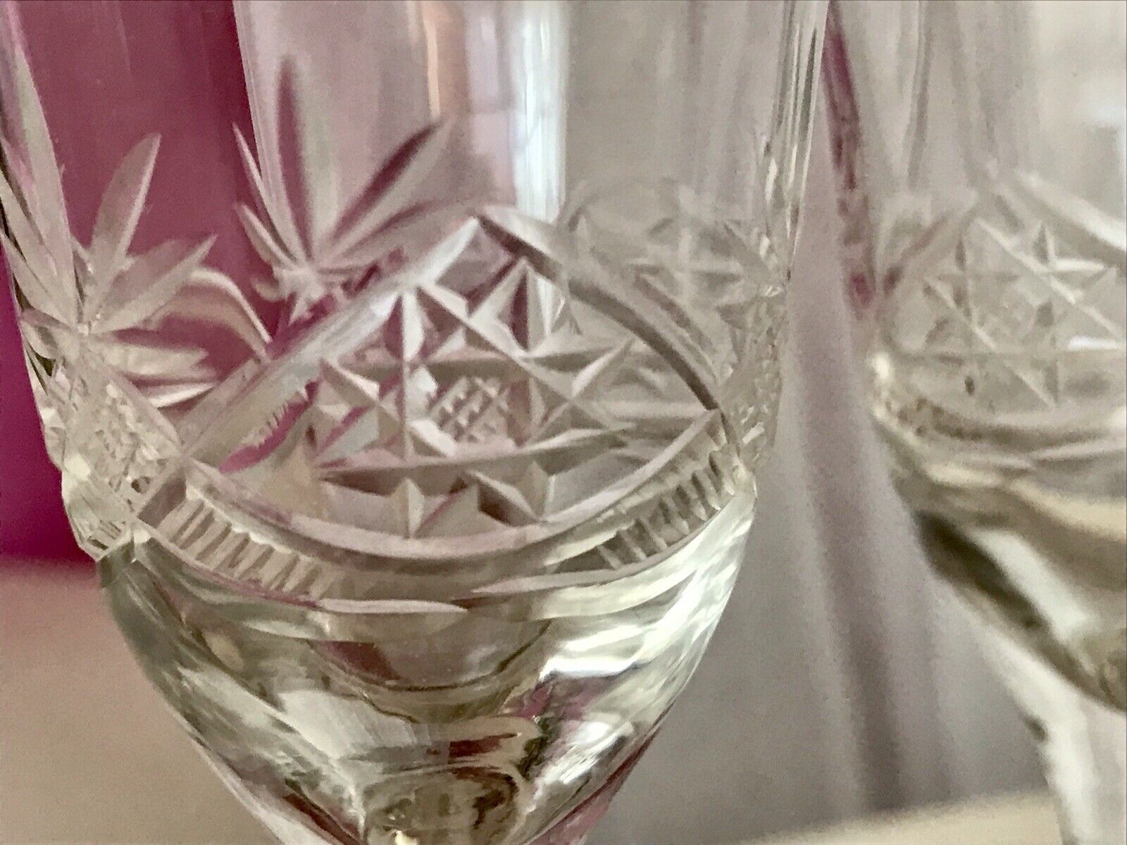 Antik 2 hochstielige Jugendstil Art Déco Likörgläser Kristallglas Schliff EDEL