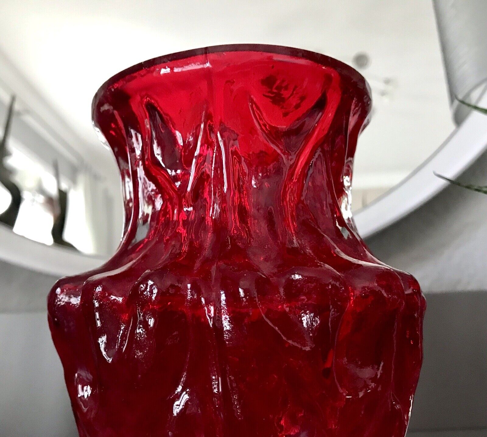 70er Jahre rot Glas Vase Blumenvase Glasvase Glas By Kurt Wokan Ingrid Hütte