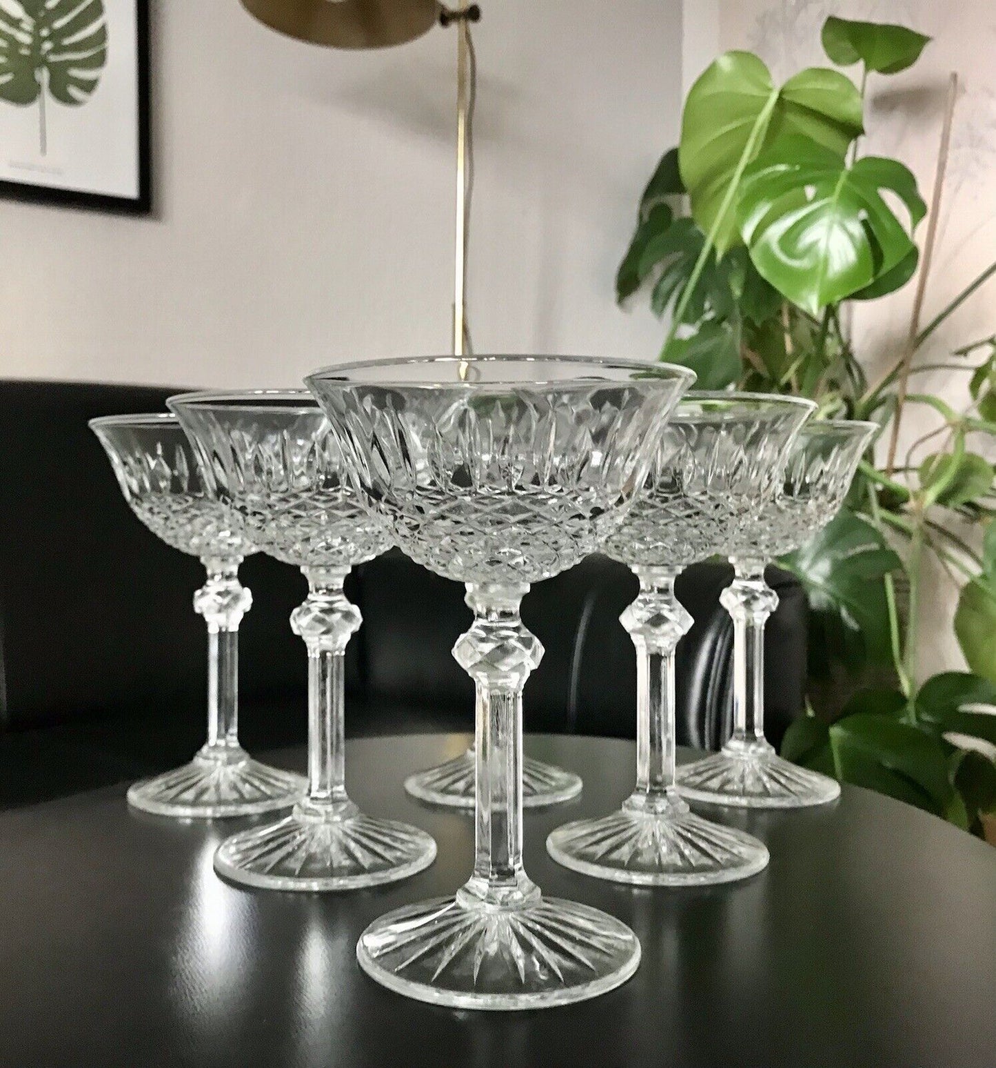 Vintage 6 Sekt Champagnerschalen Gläser Sektschalen Glas