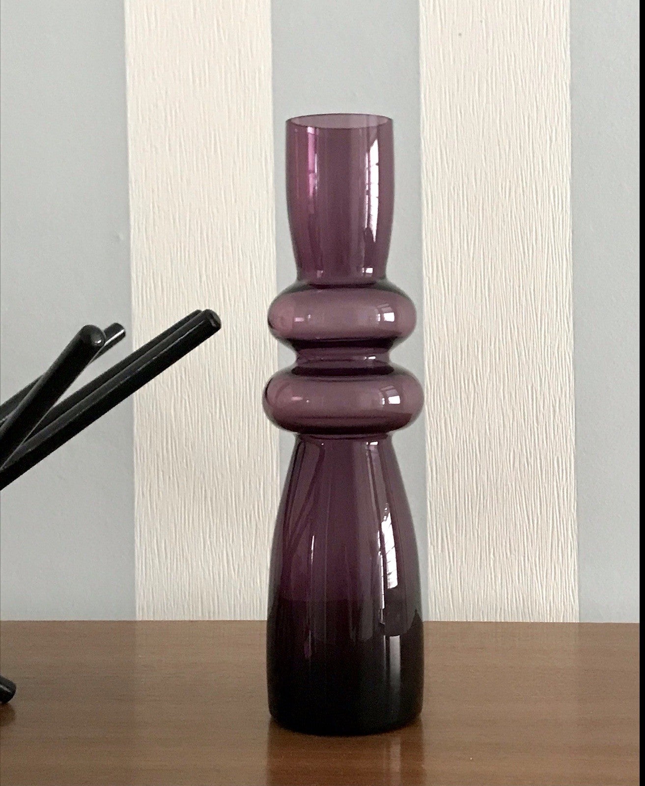 Vintage mid century Vase 60er 70er Glasvase mundgeblasen WUNDERSCHÖN!! lila