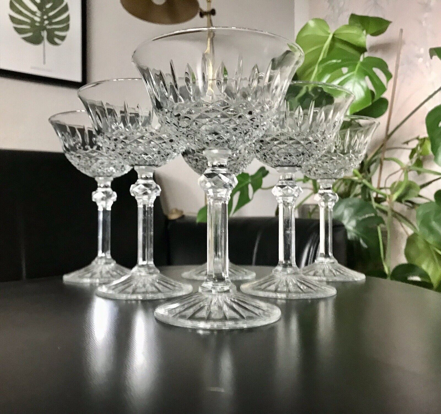 Vintage 6 Sekt Champagnerschalen Gläser Sektschalen Glas