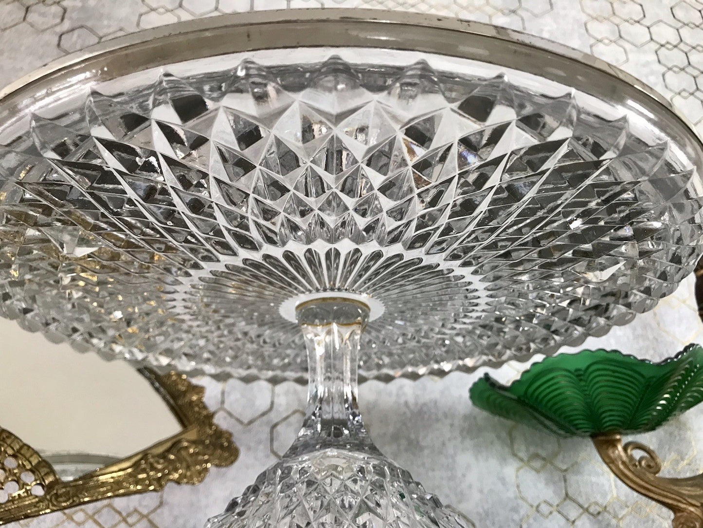 Vintage WMF Tortenständer Tortenplatte Glas Kristallglas Bleikristall Diadem