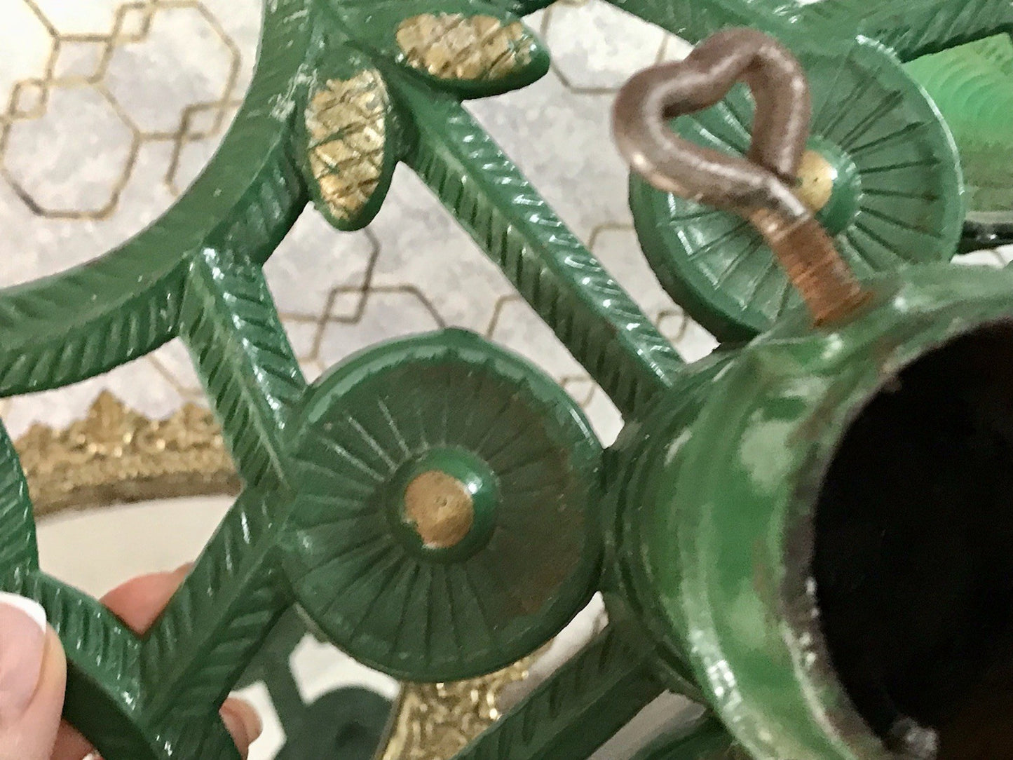 Alt Gusseisen Weihnachtsbaumständer  Christbaumständer Tannenbaum Ständer grün