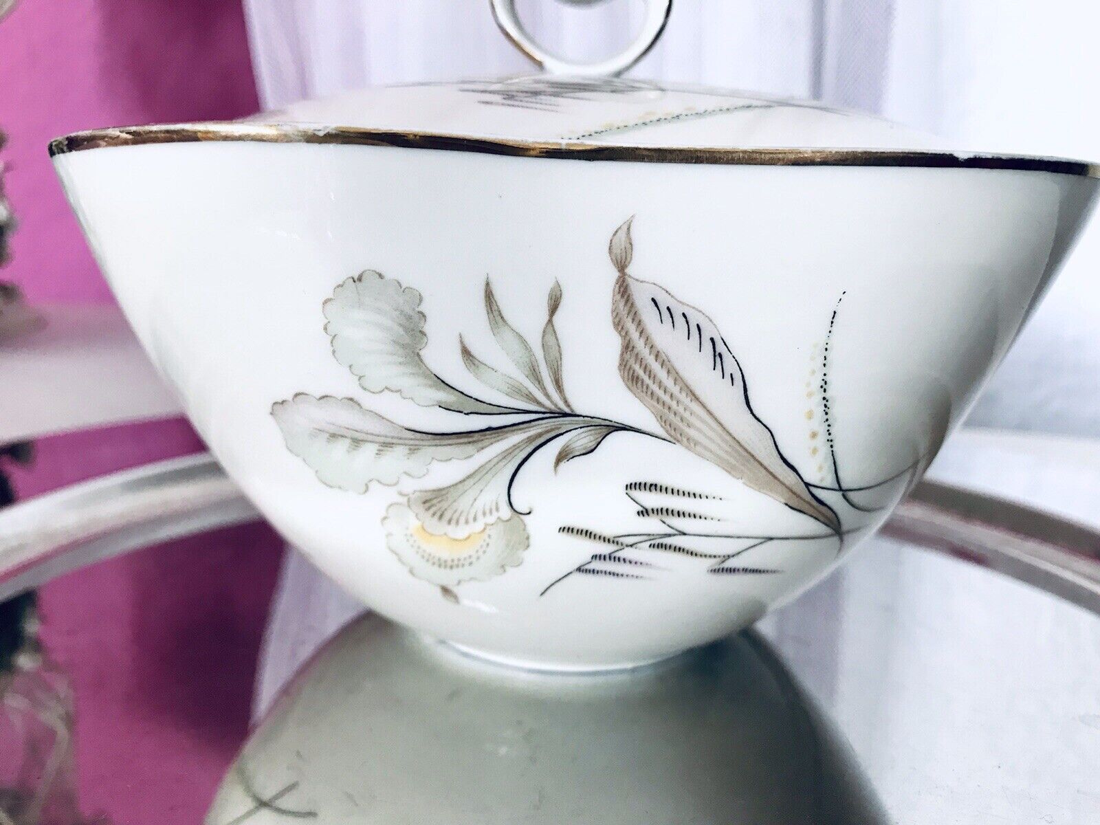 MCM Vintage 50er 60er Porzellan Dose Deckeldose Bonboniere Elfenbein Seltmann