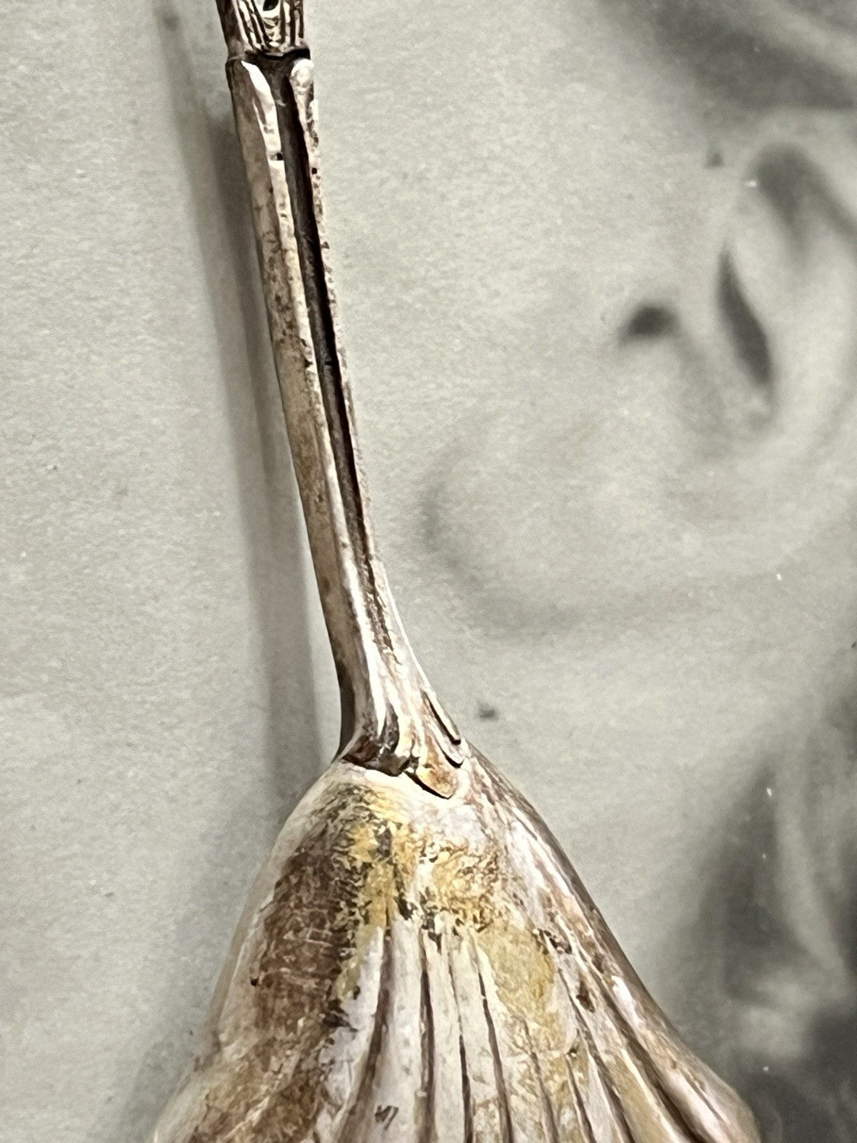 Antik Alt Zucker Löffel 800 Silber 15,19g Hildesheimer Rose Muschel-Laffe