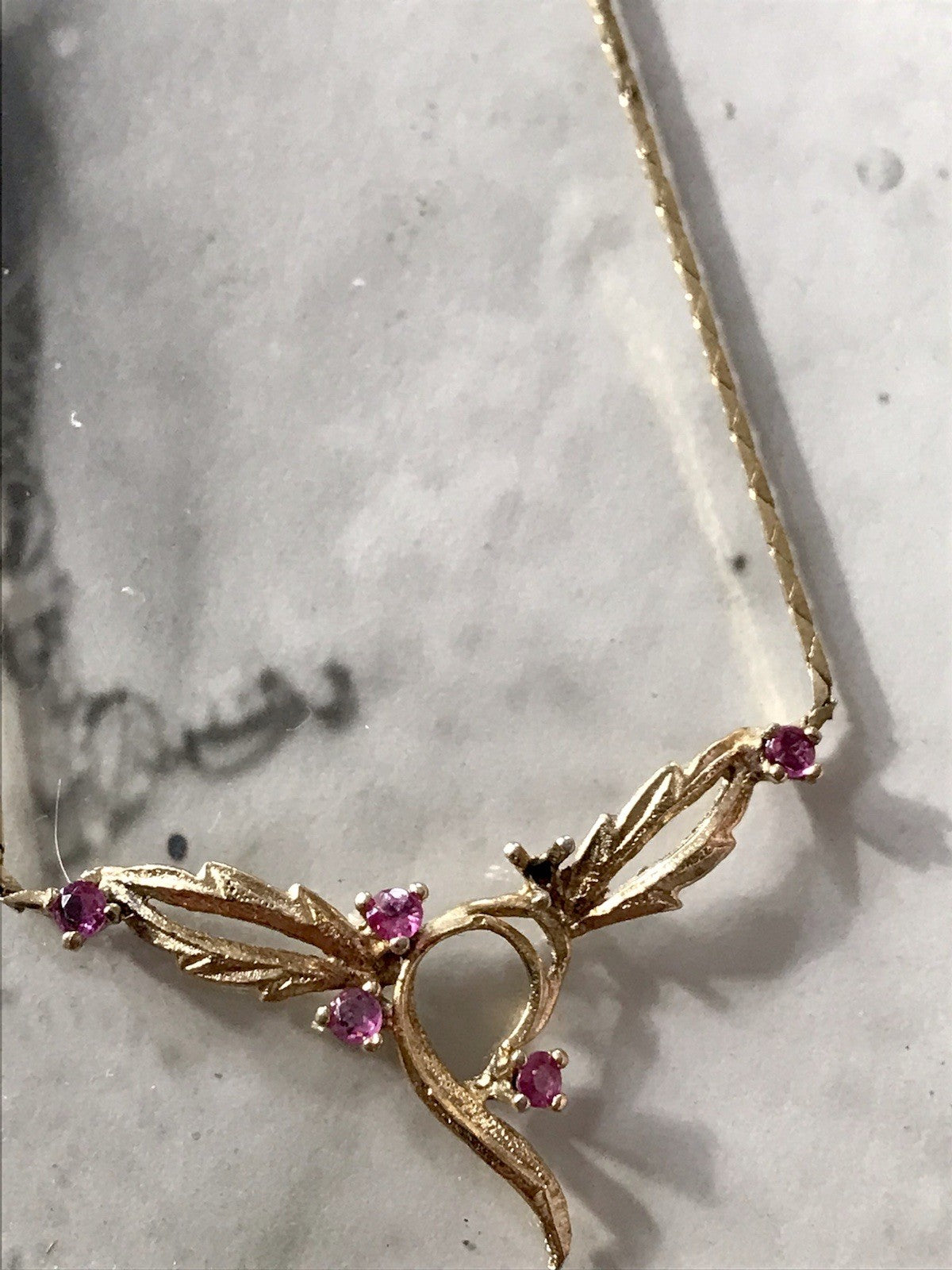 Antik Edel Jugendstil 925 Silber vergoldet Collier Halskette Rubine ?