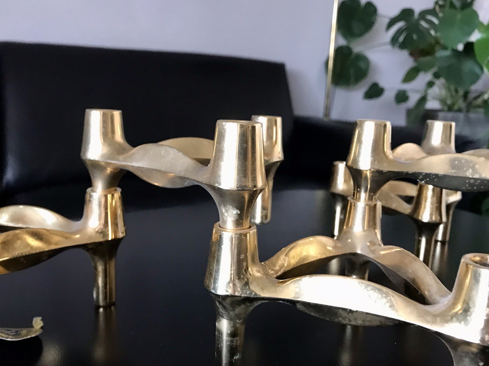 Nagel Quist BMF Vintage 60er 5x Kerzenleuchter Stecksystem MCM 24K vergoldet
