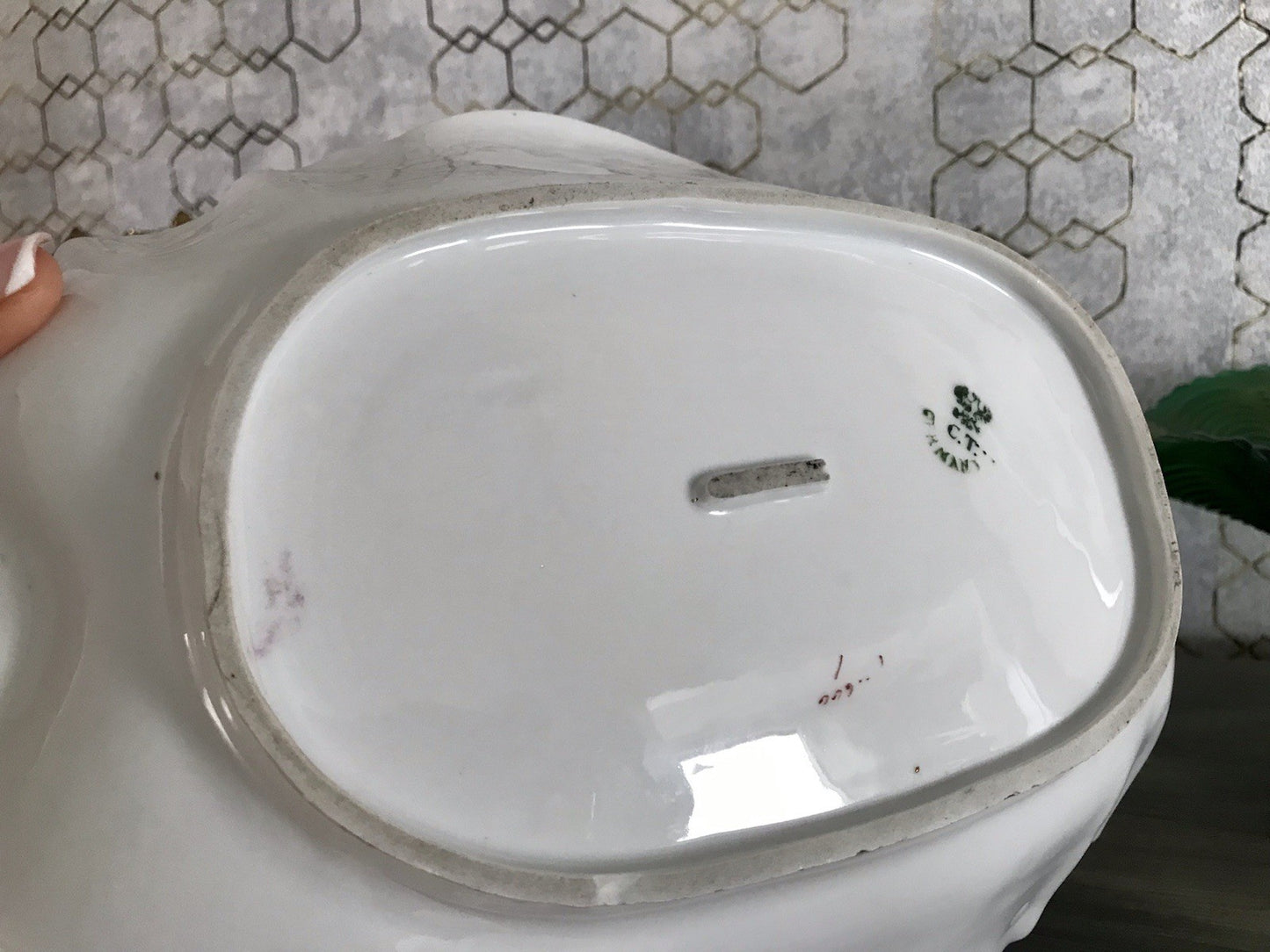 Antik Carl Tielsch Porzellan Schale Zierschale ~ 1870 Maria Leszczynska Porträt