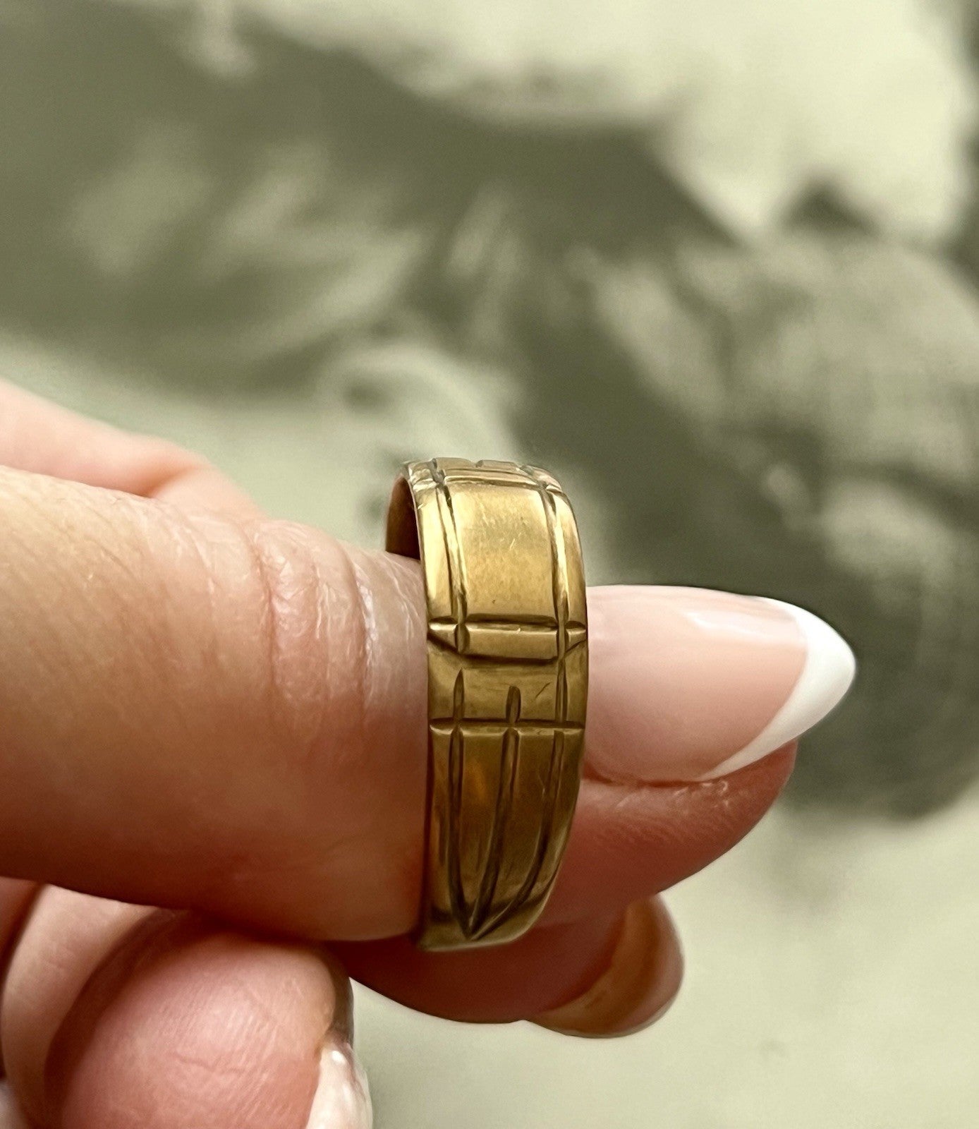 Antik? Vintage Art Déco Herren RING Siegelring Messing?  ~Gr.65/66